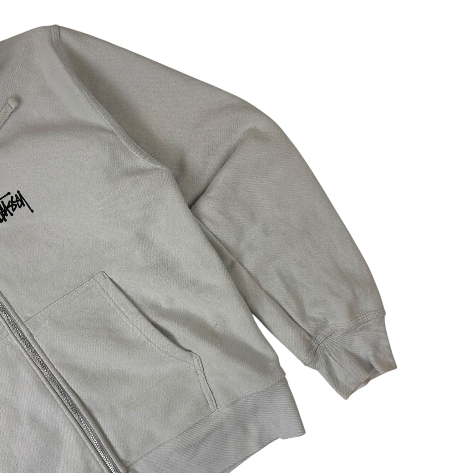 Stussy Basic Logo Zip-Up Hoodie Grey