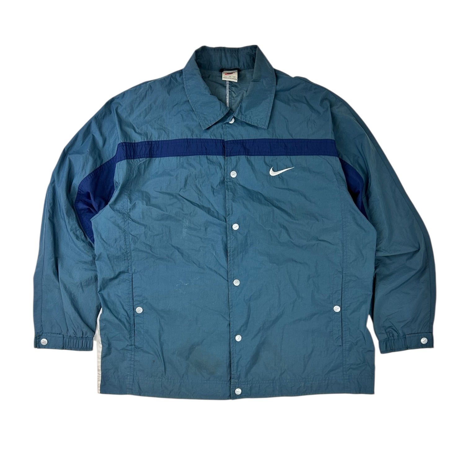 Vintage Nike Button Snap Windbreaker Coat Green