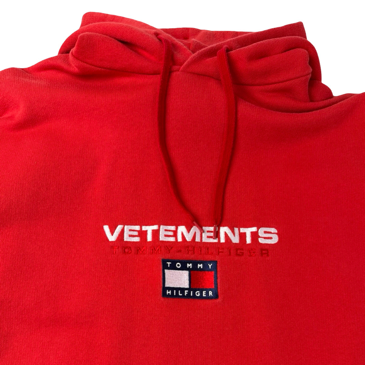 (W) Vetements x Tommy Hilfiger Double Sleeve Hoodie Red
