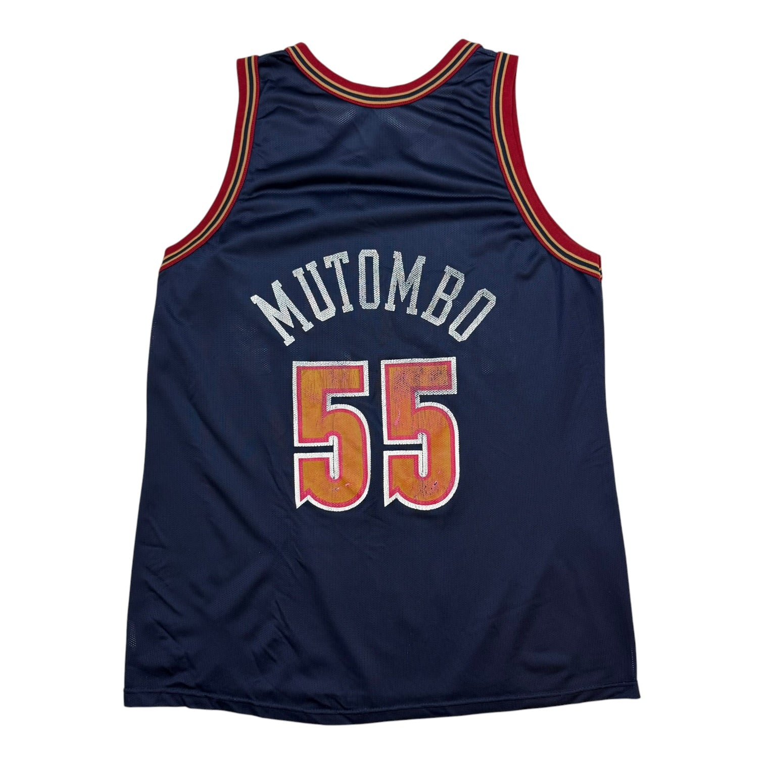 Vintage Champion Denver Nuggets Dikembe Mutombo Jersey Blue