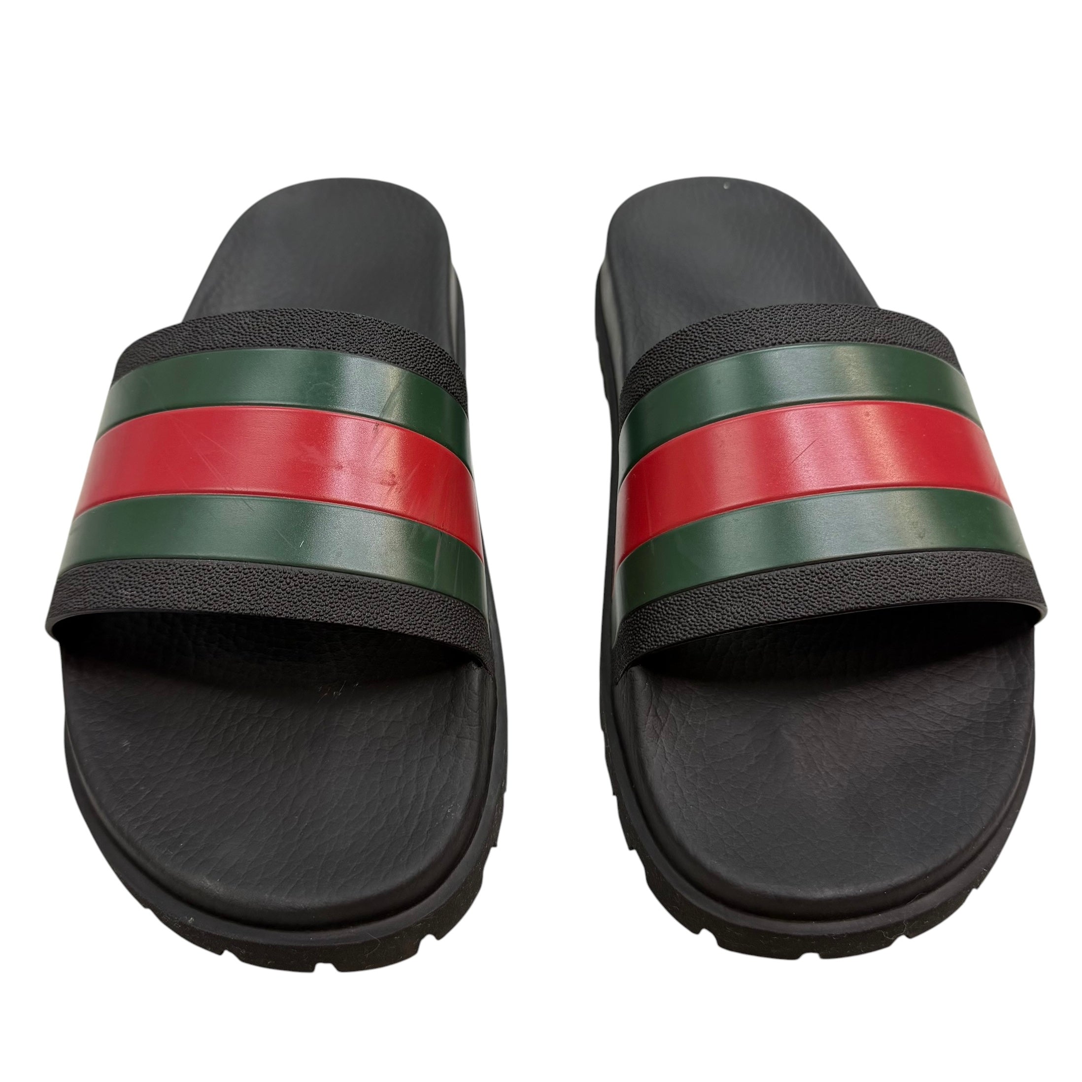 Gucci Pursuittreck Striped Rubber Slides (Used)