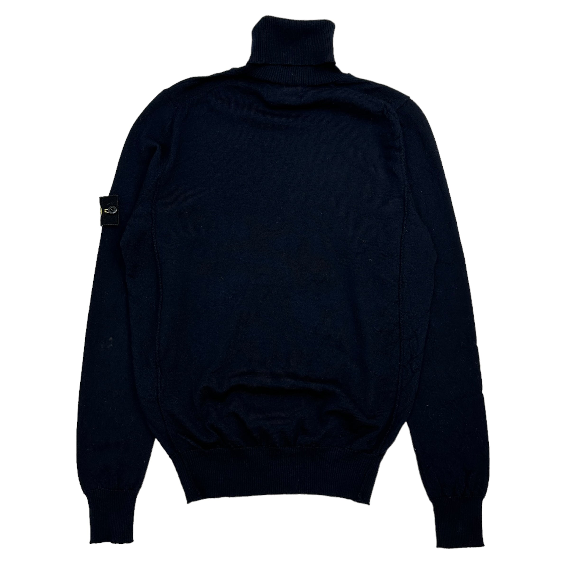 Stone Island Wool Knit Turtle Neck Navy