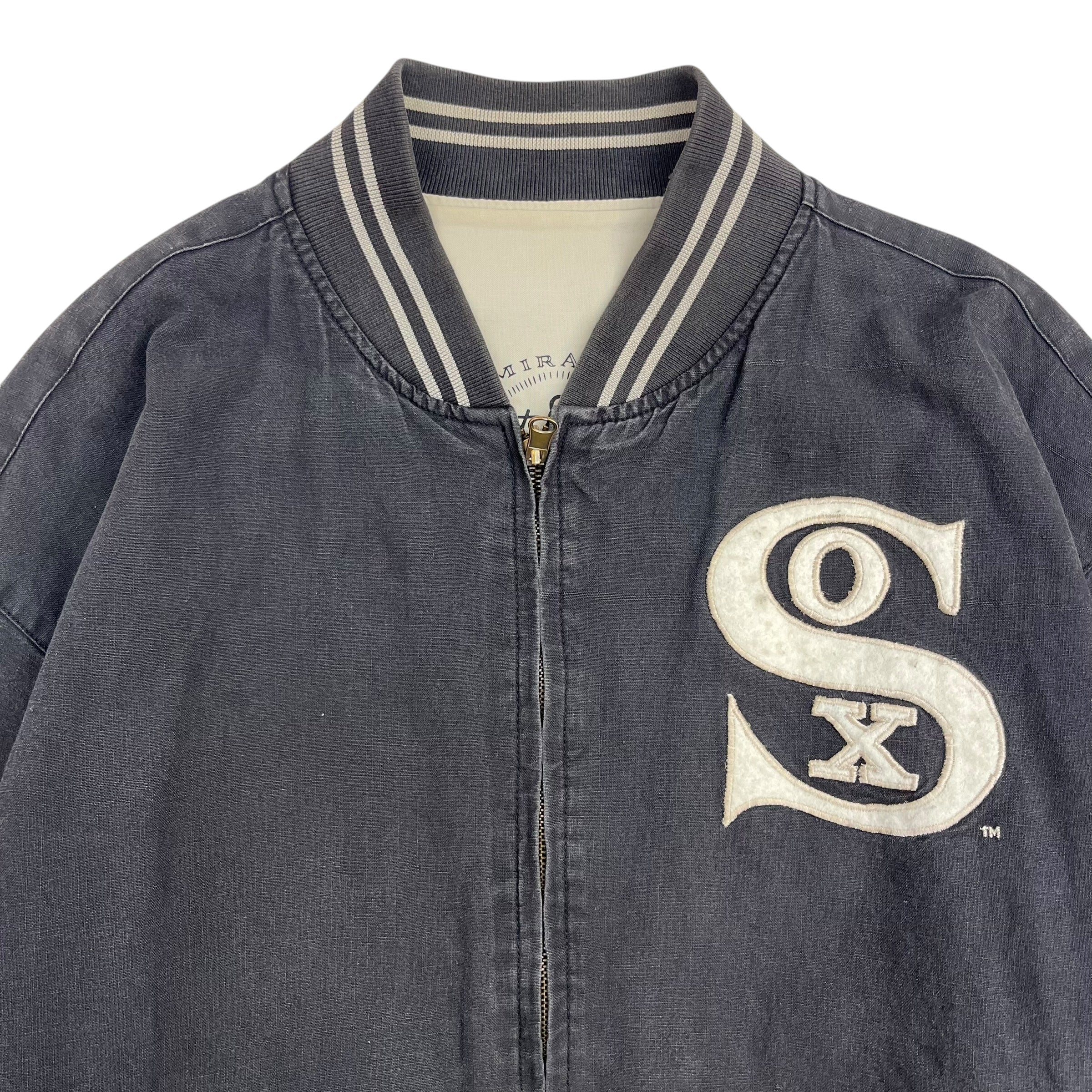 Vintage Mirage Chicago White Sox Varsity Jacket Faded Black