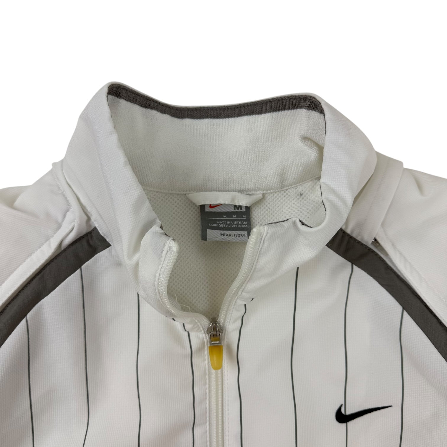 Vintage Nike Striped Track Jacket White/Grey