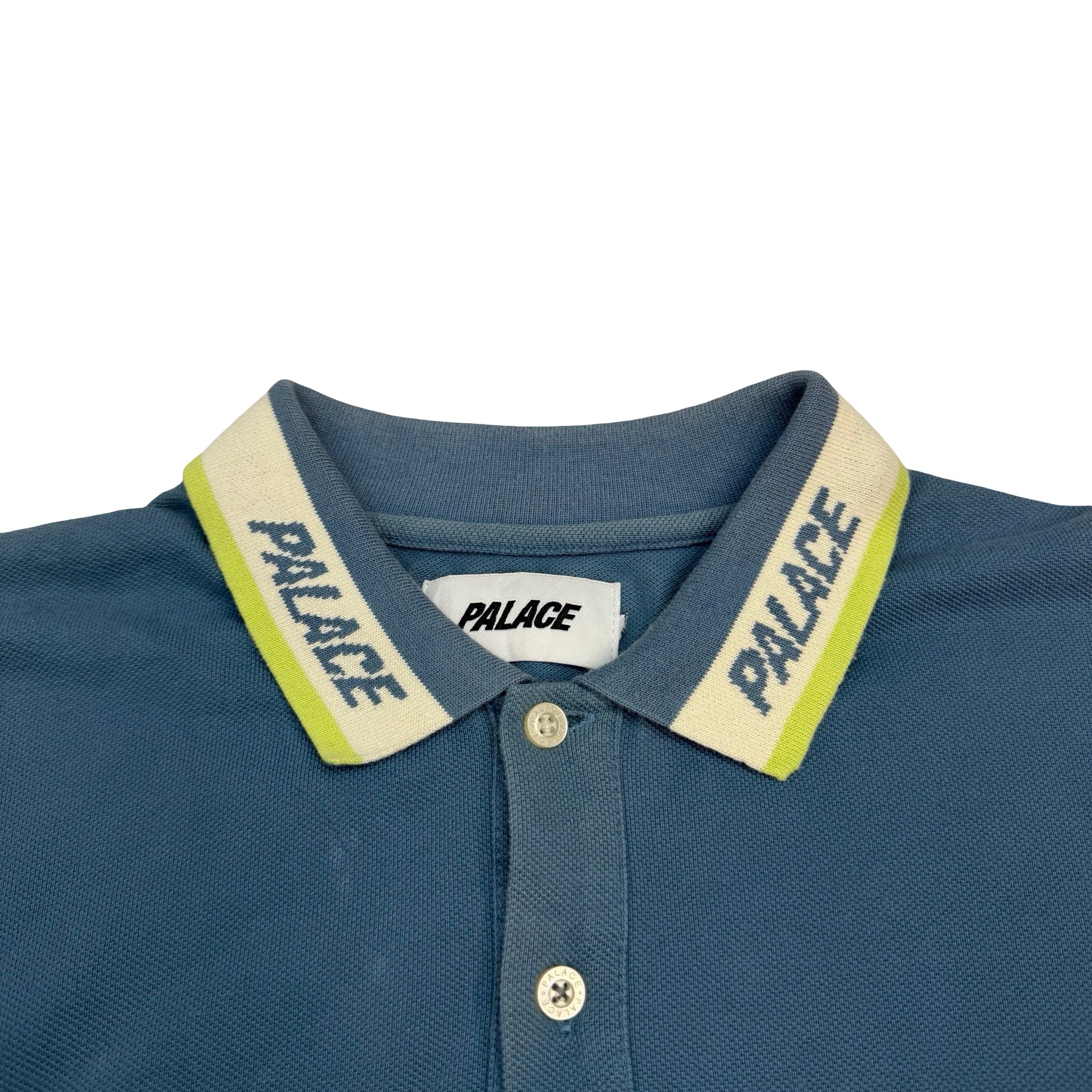 Palace Fluro L/S Polo Blue