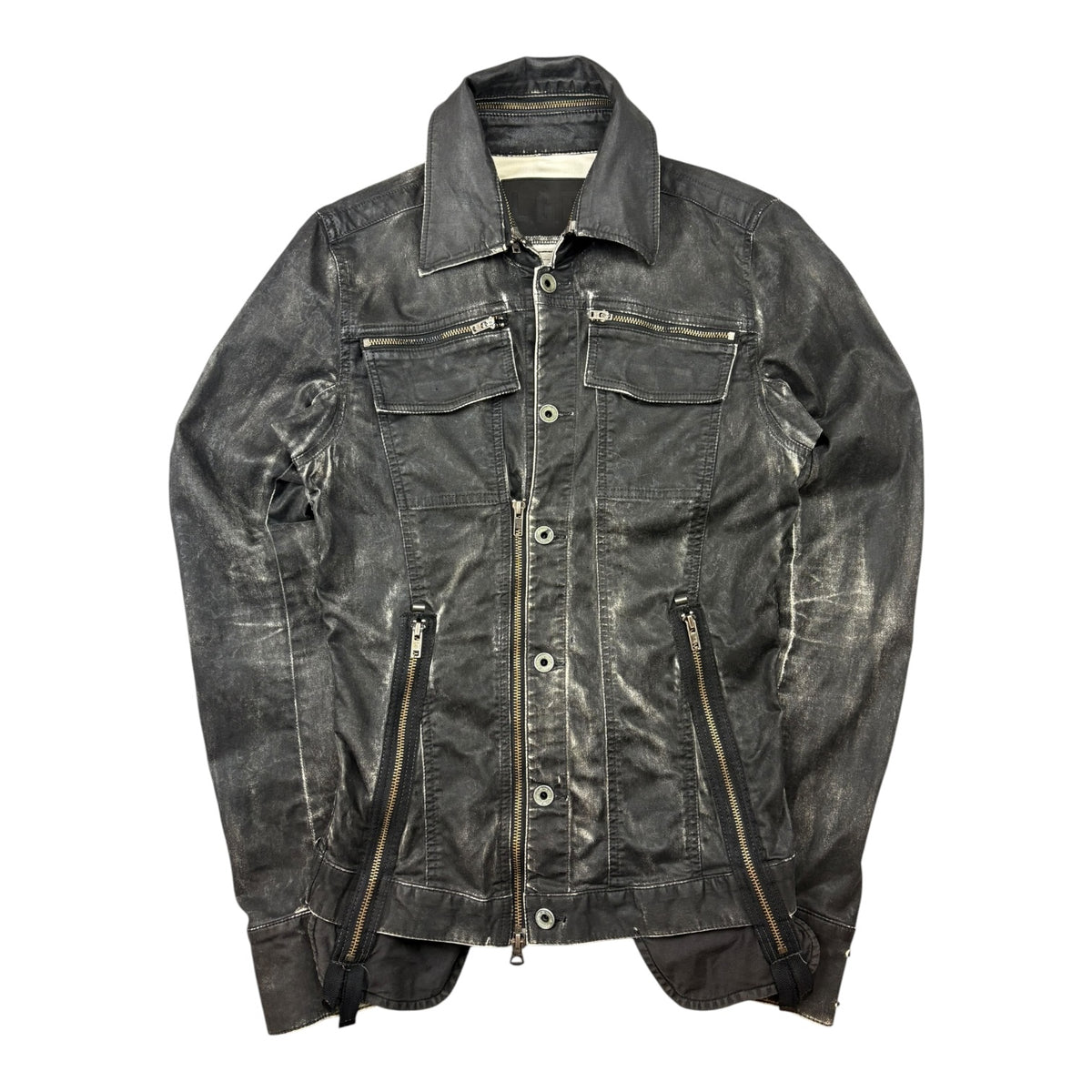 (W) L.G.B. Le Grand Bleu Waxed Denim Jacket Black