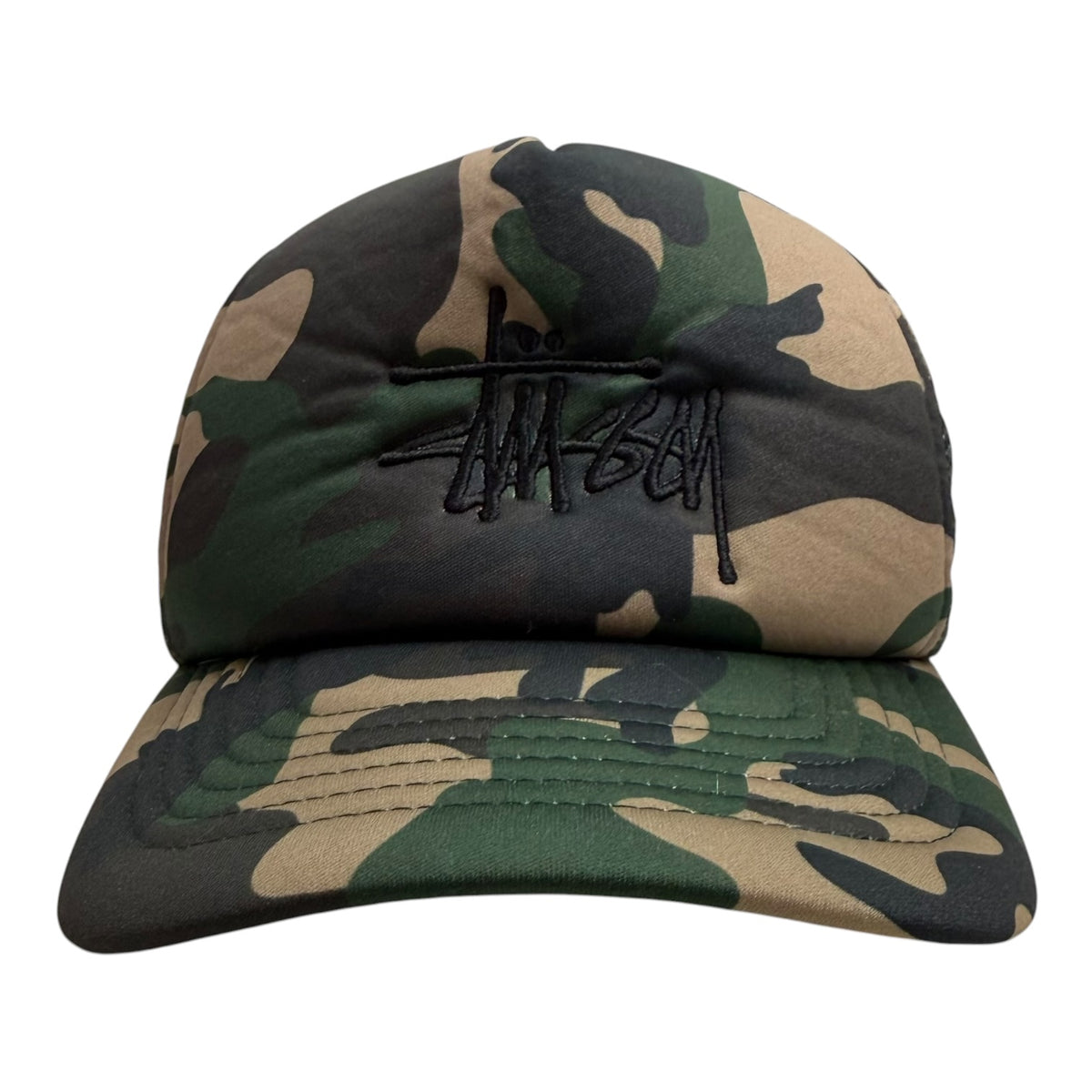 Stussy Mesh Trucker Big Basic Hat Woodland Camo
