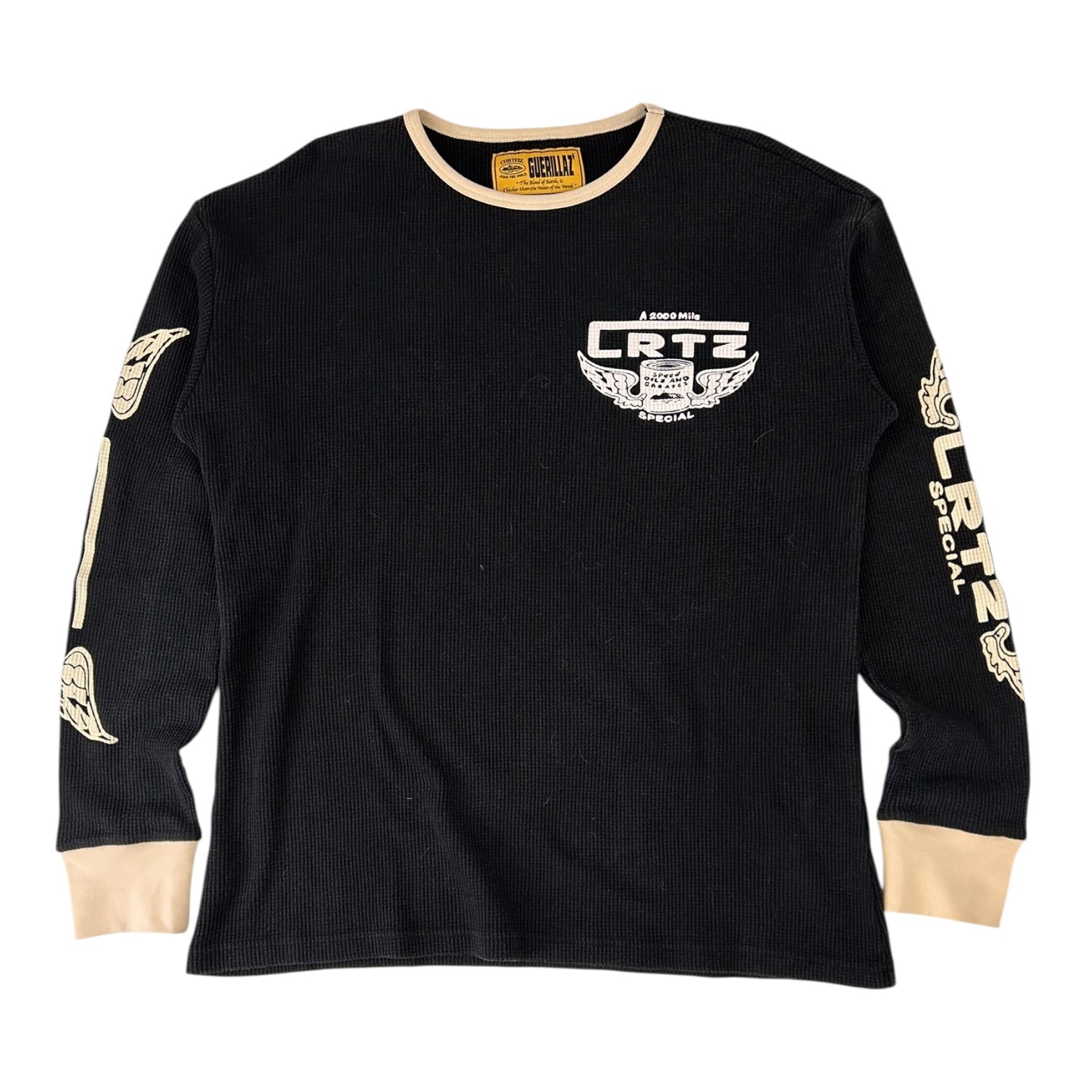 Corteiz Gasolina Waffle Long Sleeve Black