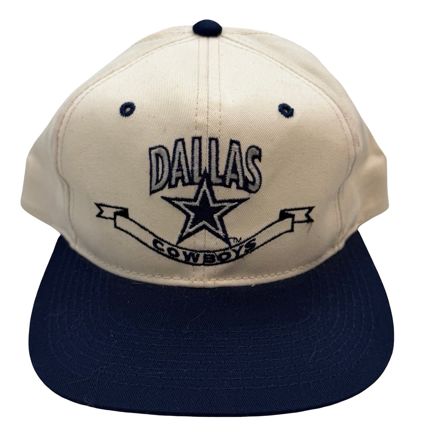 Vintage Dallas Cowboys Snapback Hat White/Navy