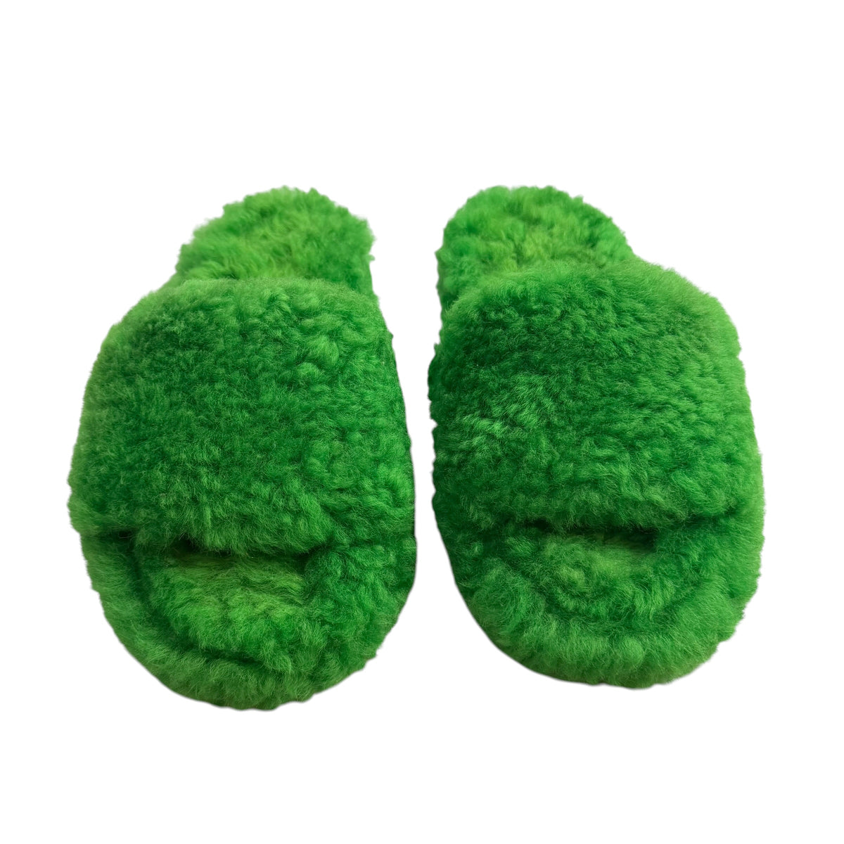 (W) Bottega Veneta Resort Teddy Slippers Green