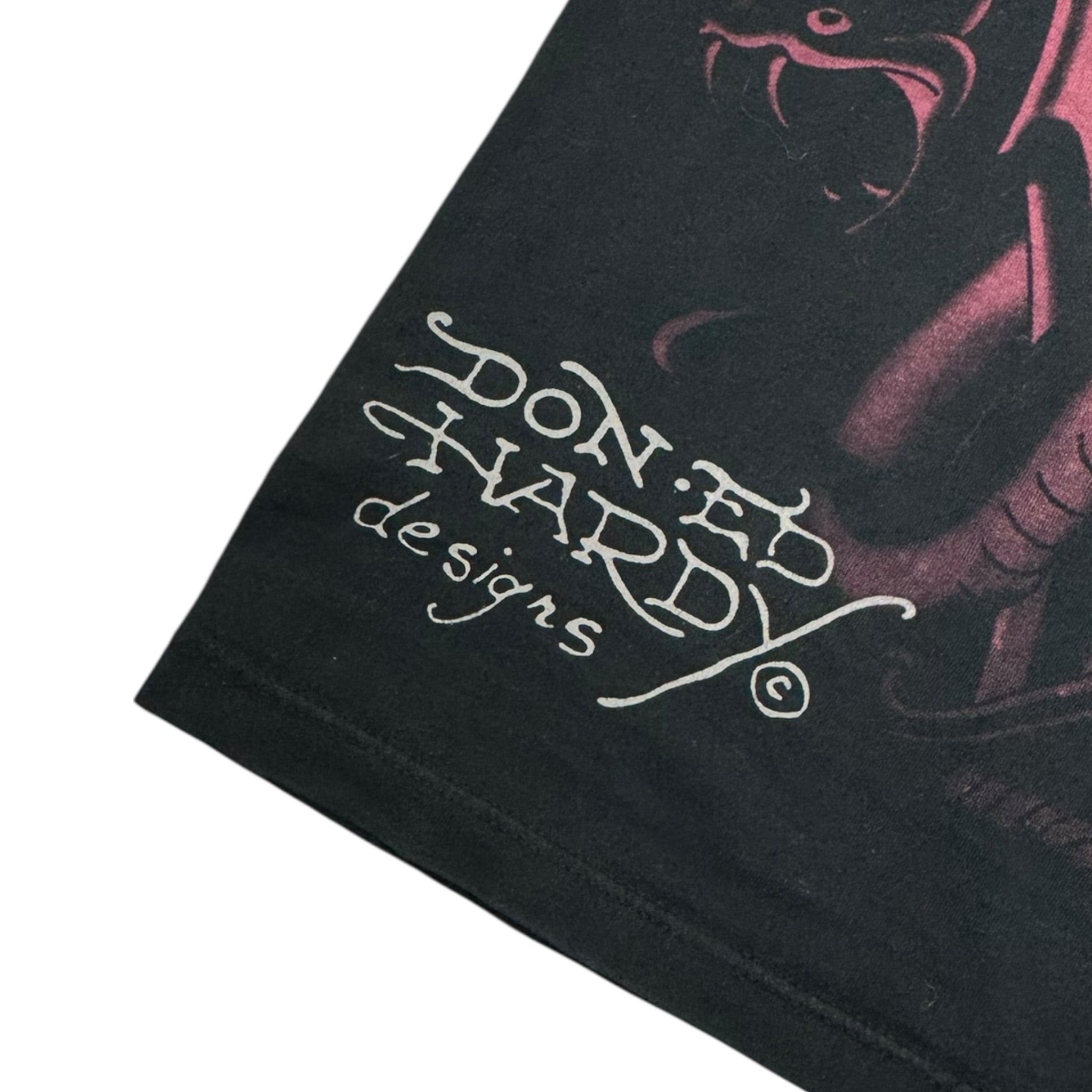 Vintage Y2K Ed Hardy Flamey Skull & Snakes T-Shirt