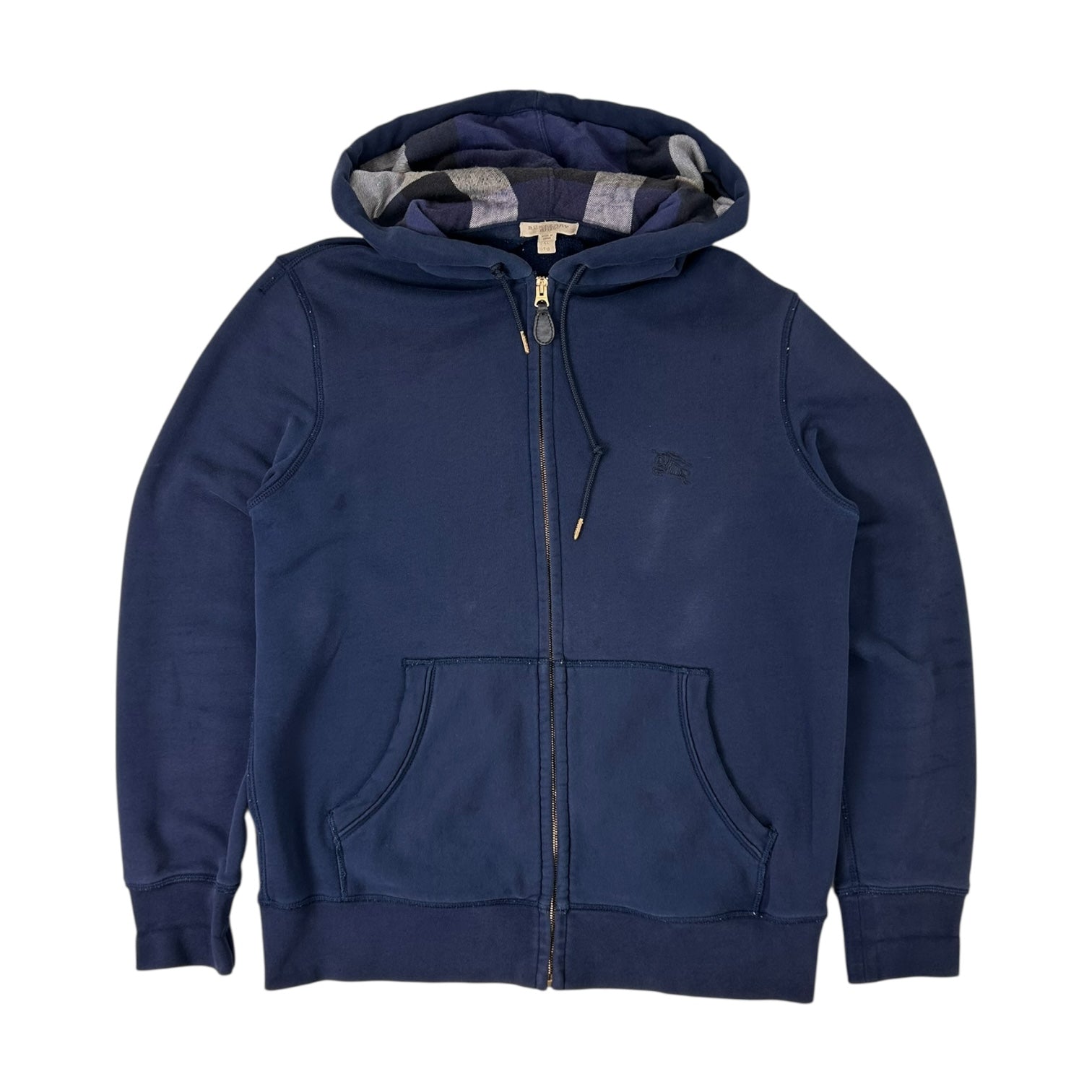 Vintage Burberry Zip-Up Hoodie Navy