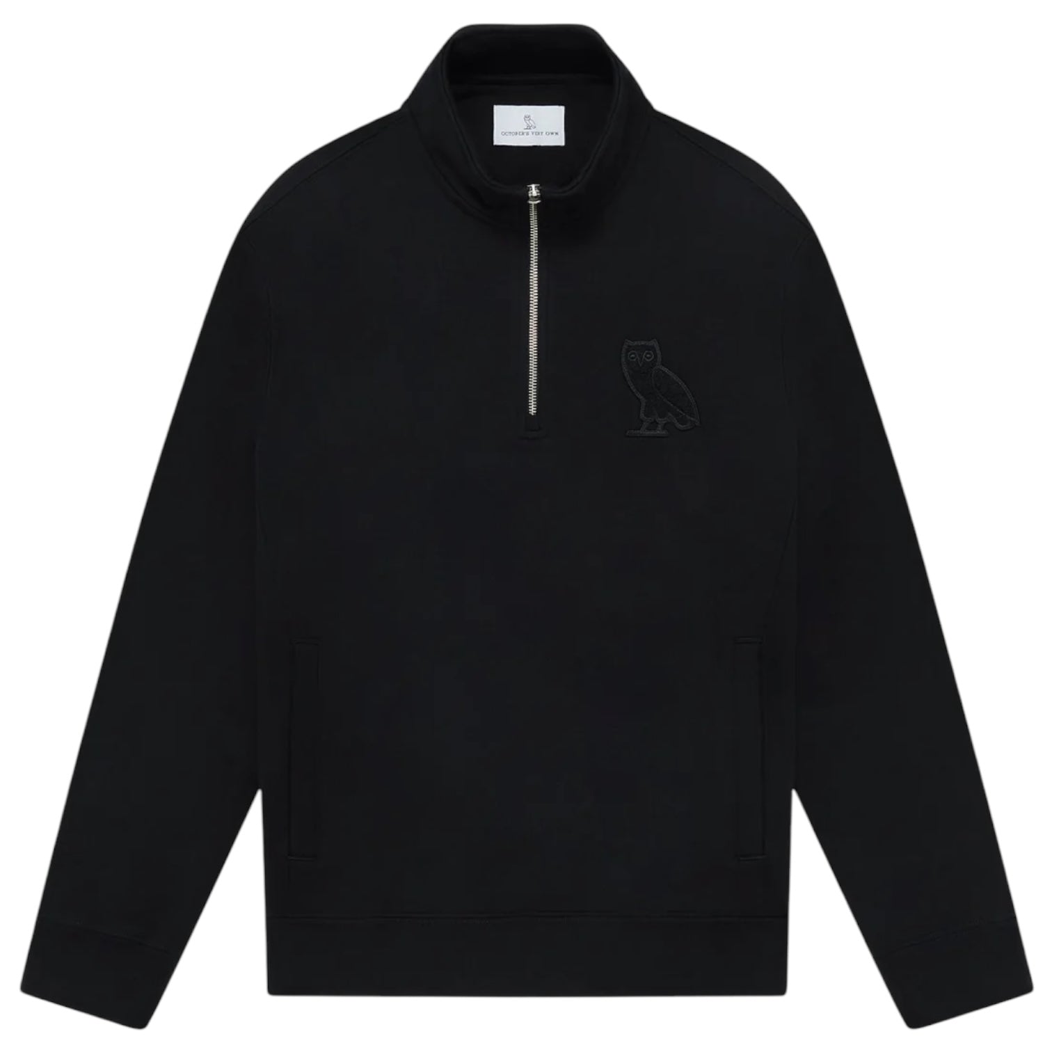 OVO Mini OG Quarter Zip Mockneck Sweatshirt Black