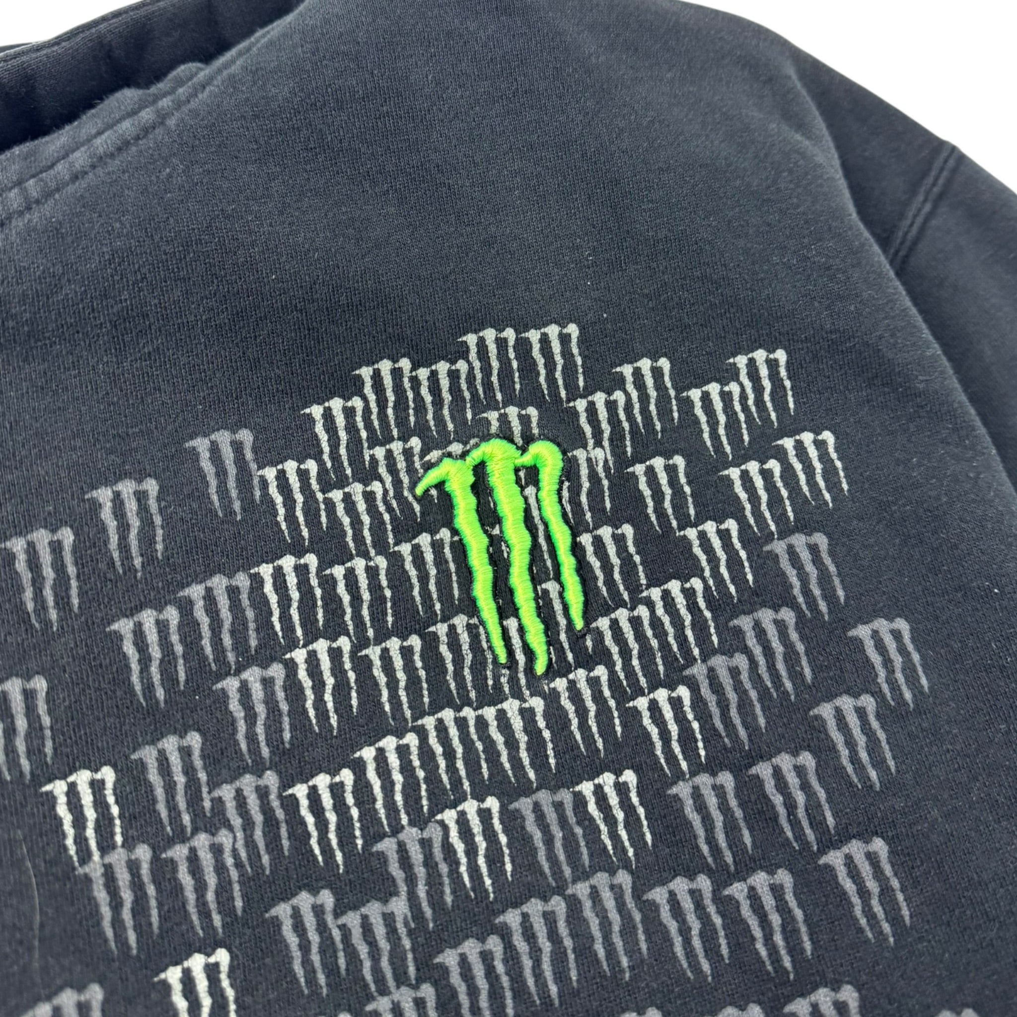 Vintage Y2K Monster Energy Embroidered Zip Up Hoodie