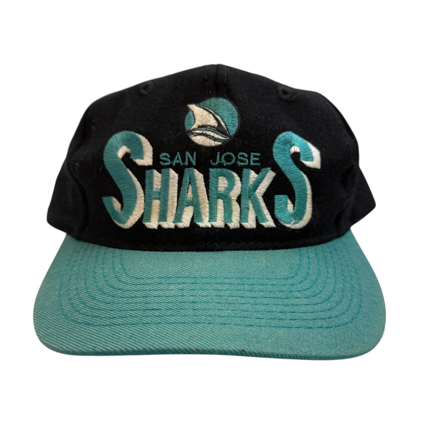 Vintage CCM San Jose Sharks SnapBack Black/Teal