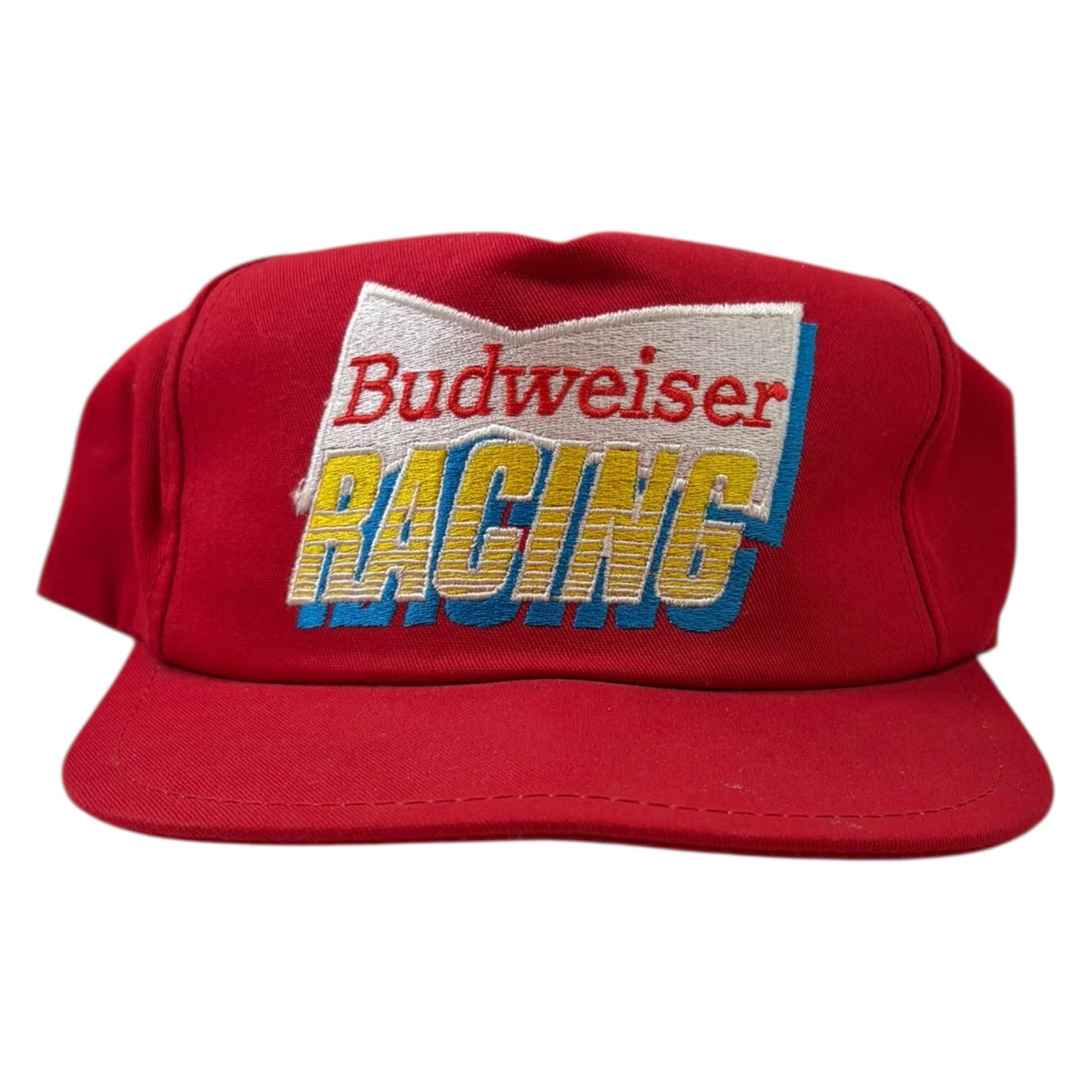 Vintage Budweiser Racing SnapBack Hat Red