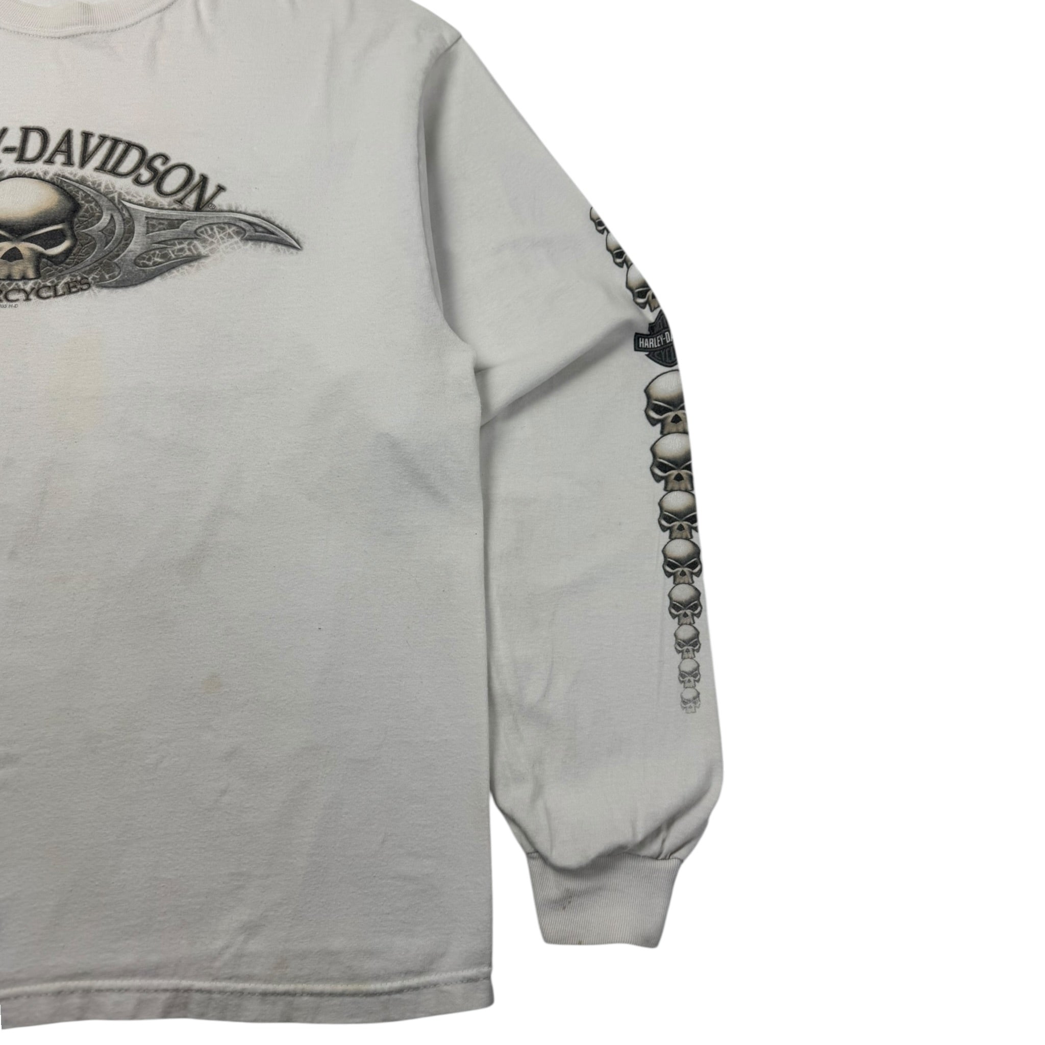 2003 Harley Davidson Skull Stack Longsleeve Cyber T-Shirt