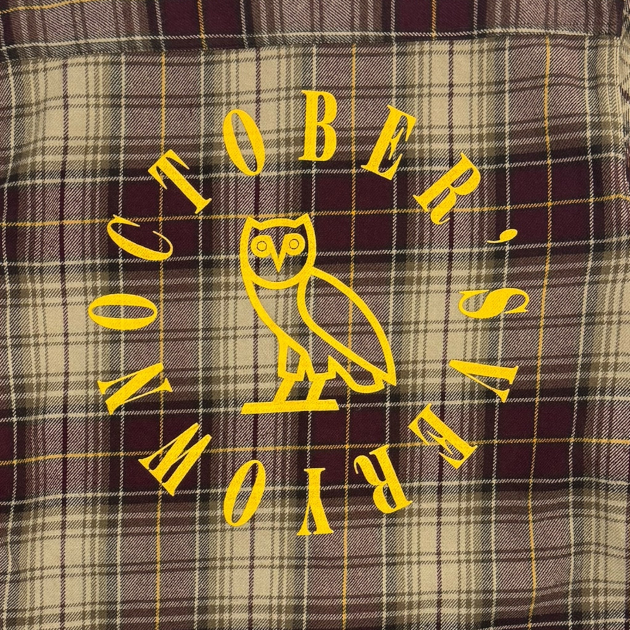 OVO Back Logo Flannel Shirt Brown