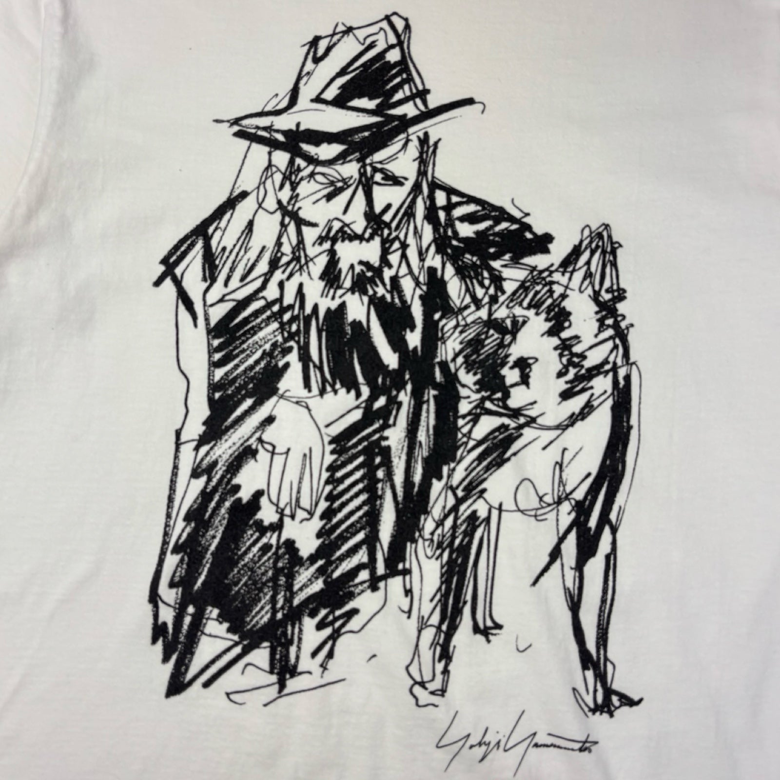Supreme x Yohji Yamamoto Scribble Portrait Tee White