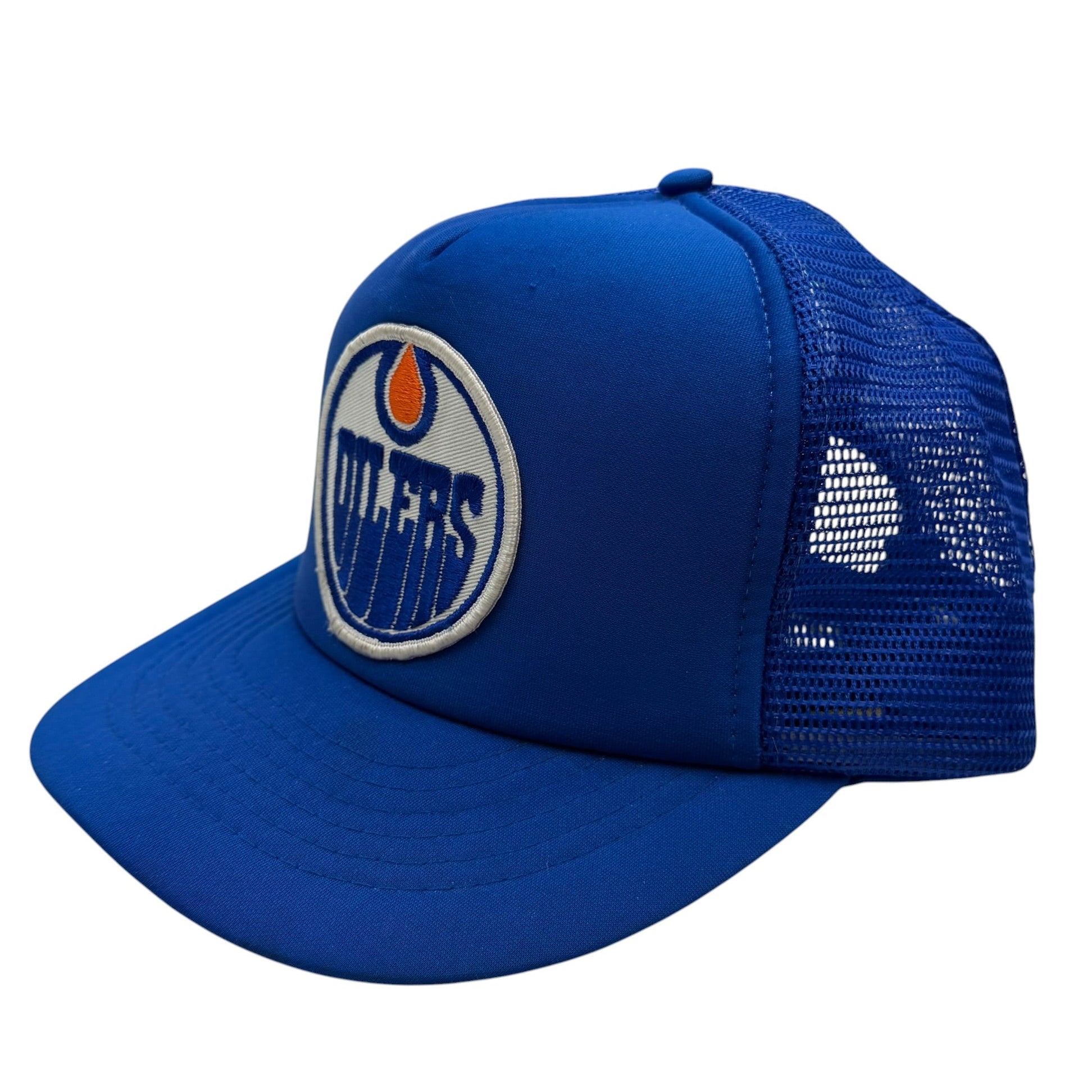 Vintage Edmonton Oilers Mesh Snapback Hat Blue