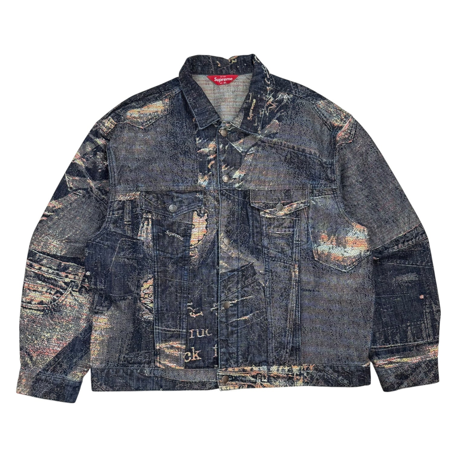 Supreme Archive Denim Jacquard Trucker Jacket Dark Wash