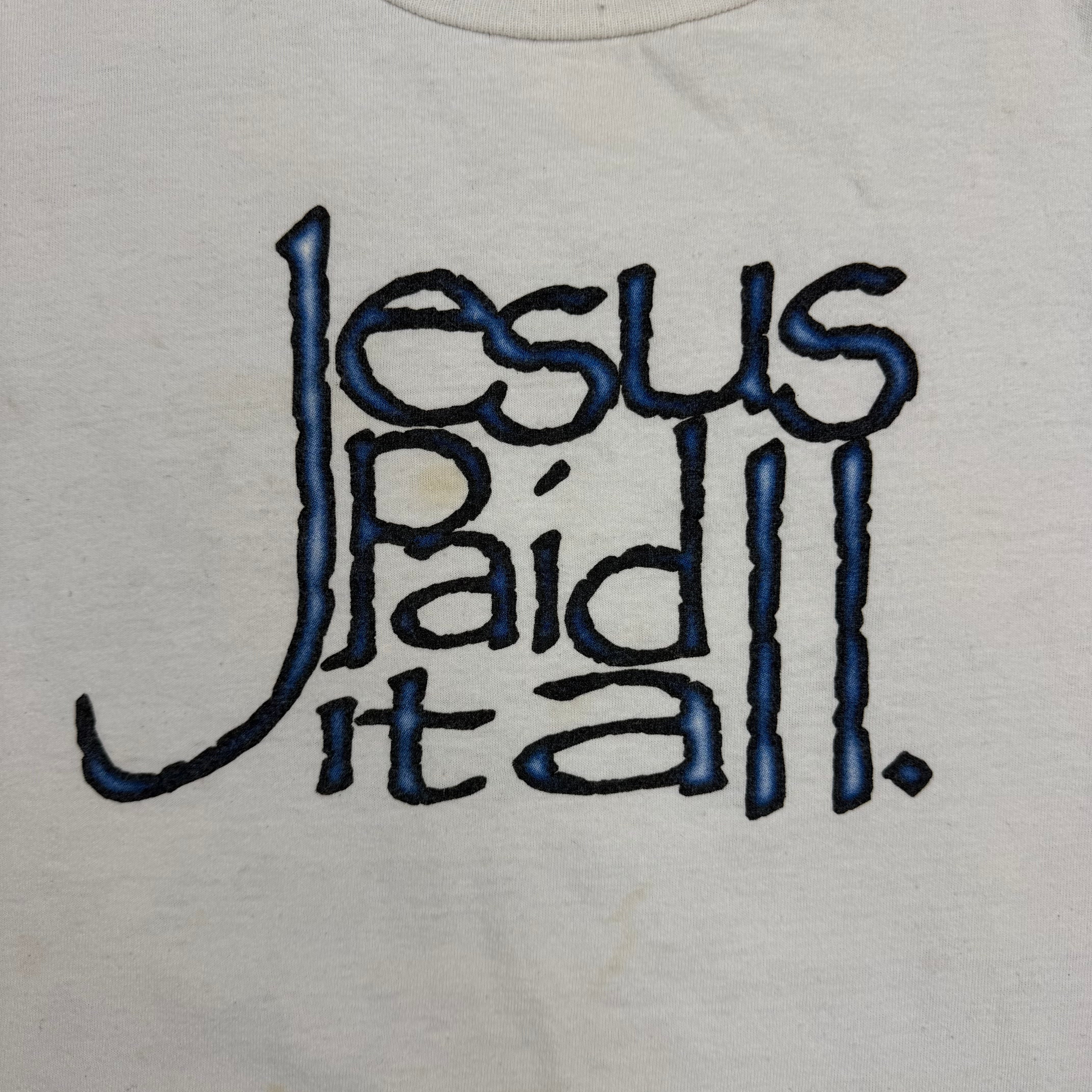 Vintage Jesus Paid It All Tee White