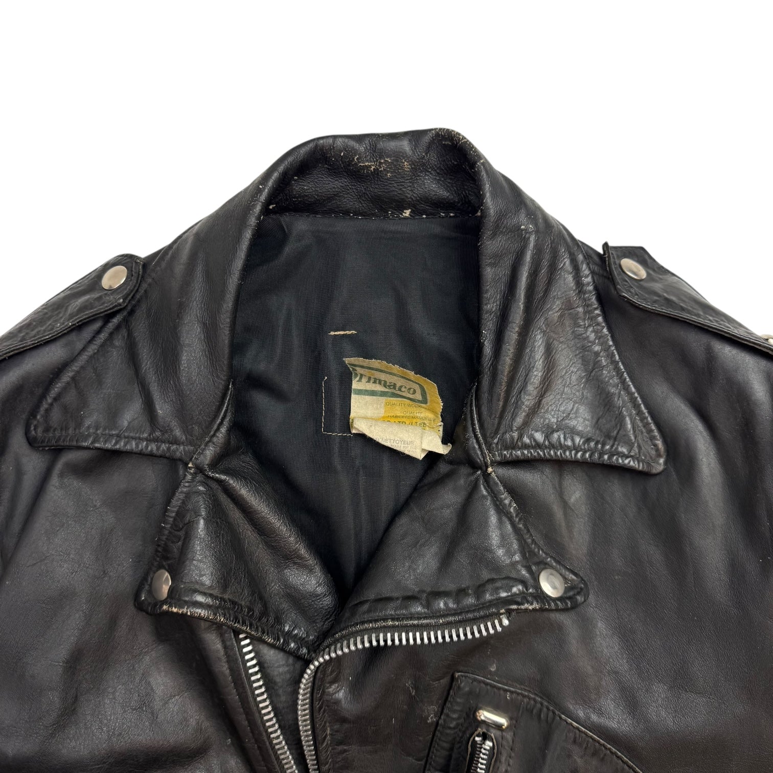 Vintage Biker Leather Jacket Black