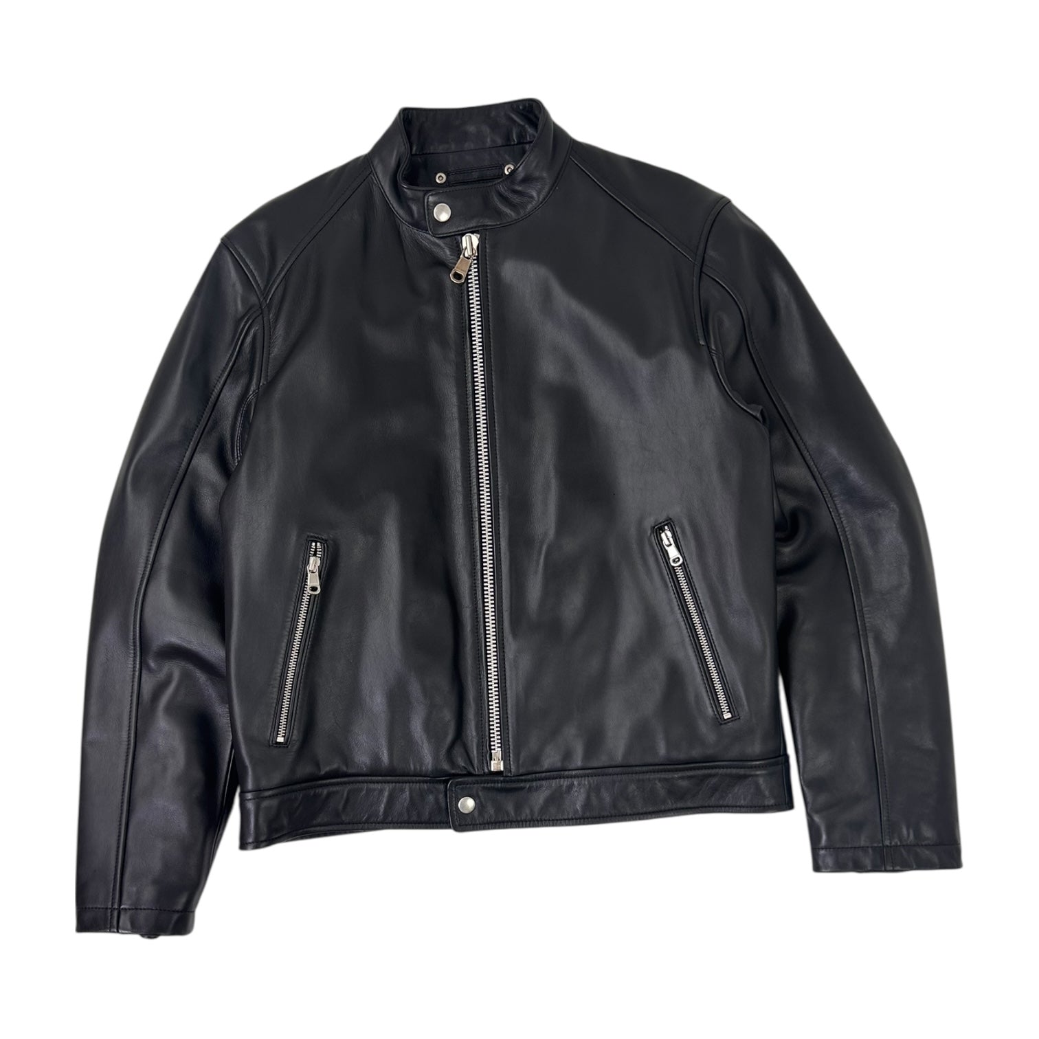 Stussy Cafe Leather Racer Jacket Black