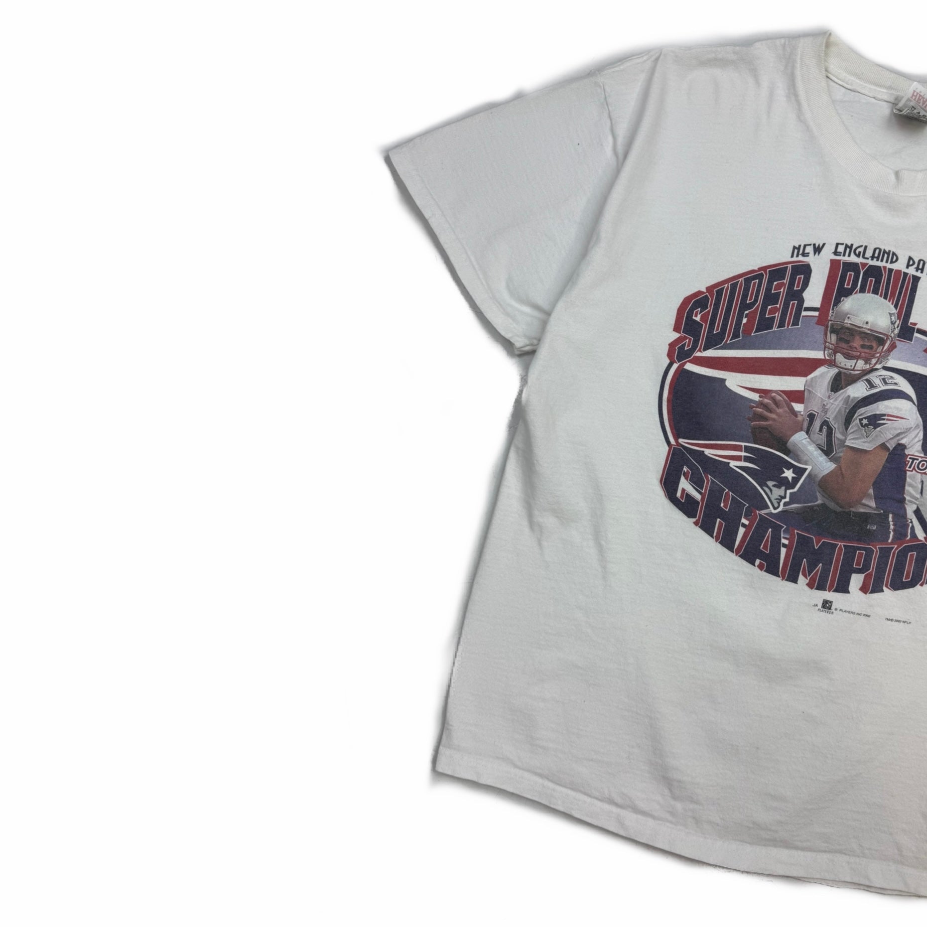 2002 Tom Brady New England Patriots Champions Tee White