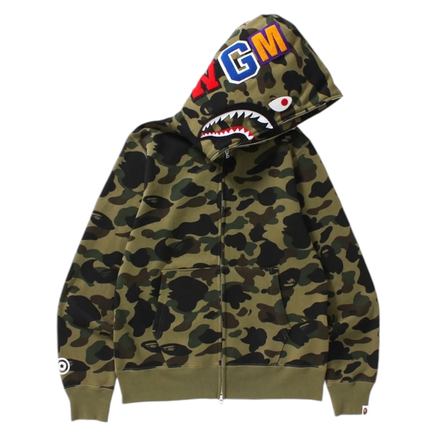 BAPE 1st Camo Shark Full Zip Hoodie Green