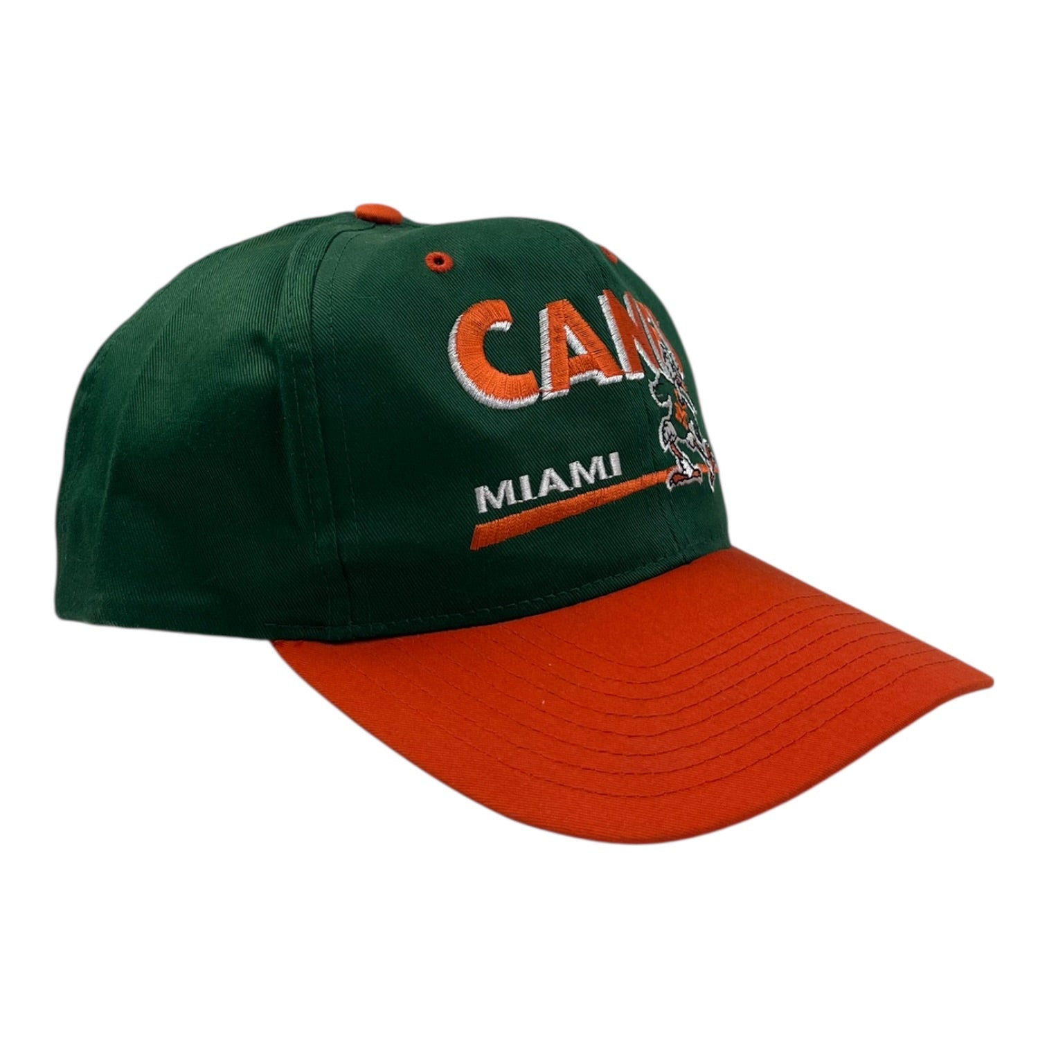 Vintage Miami Hurricanes Snap Back Hat Green