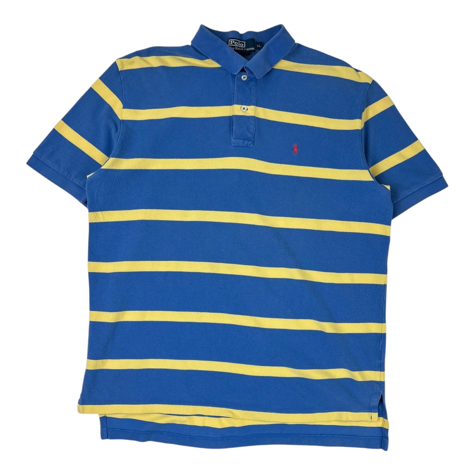Vintage Polo Ralph Lauren Striped Polo T-Shirt Blue