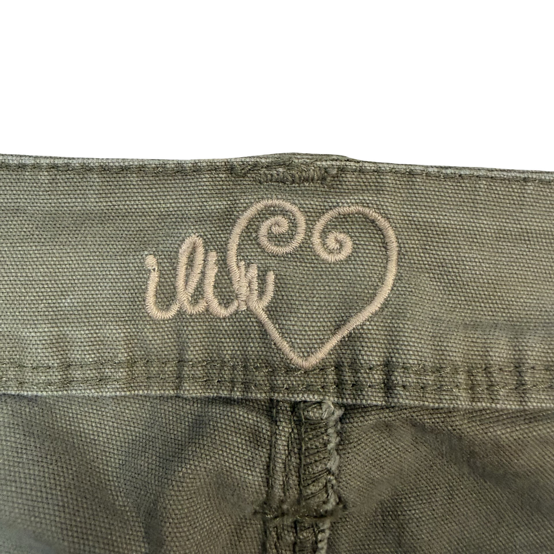 (W) Vintage Flared Denim Pants Green