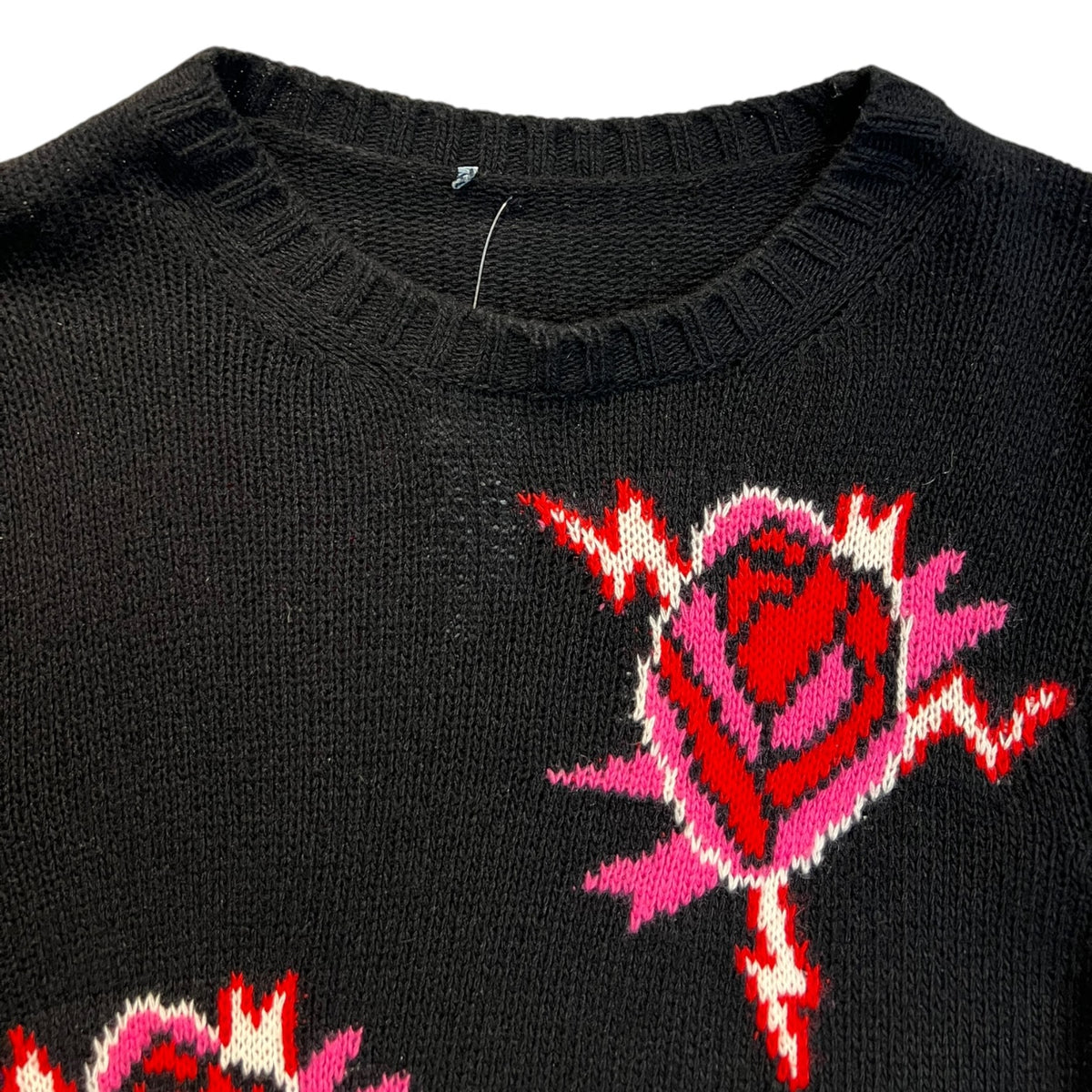 Prada Roses Intarsia Sweater Black