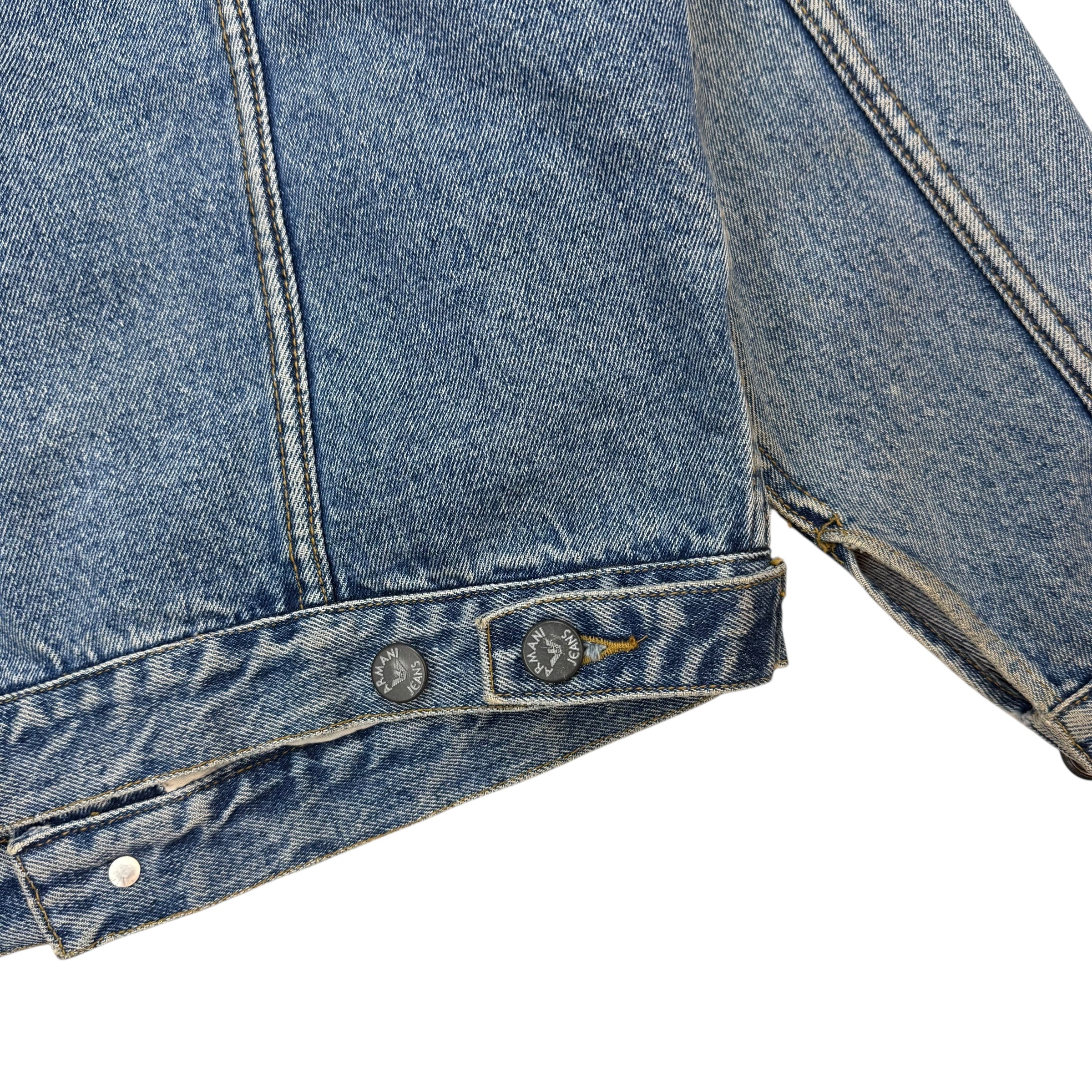 Vintage Armani Jeans Denim Jacket Light Wash