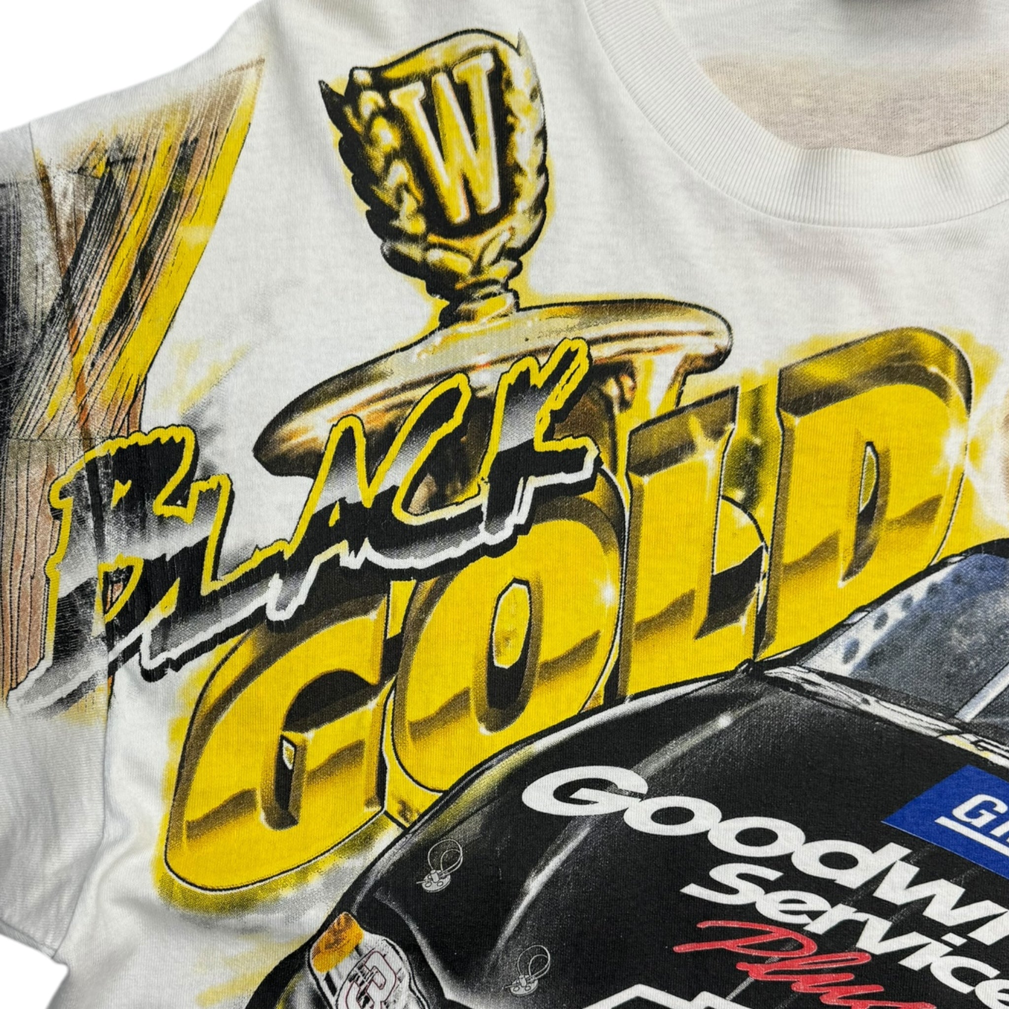 Vintage Dale Earnhardt “Black/Gold” All Over Print Racing T-Shirt