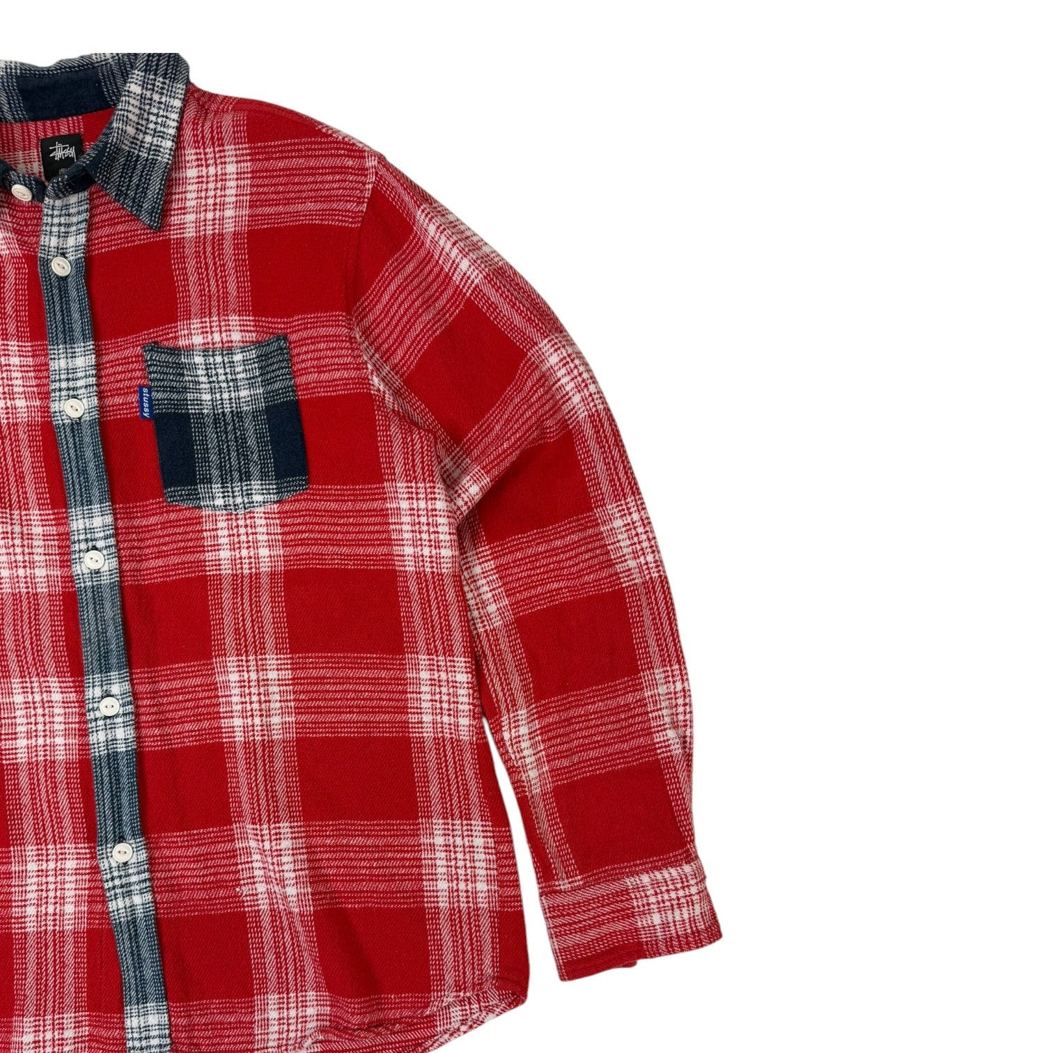 Vintage Stussy Long Sleeve Button Up Flannel Red