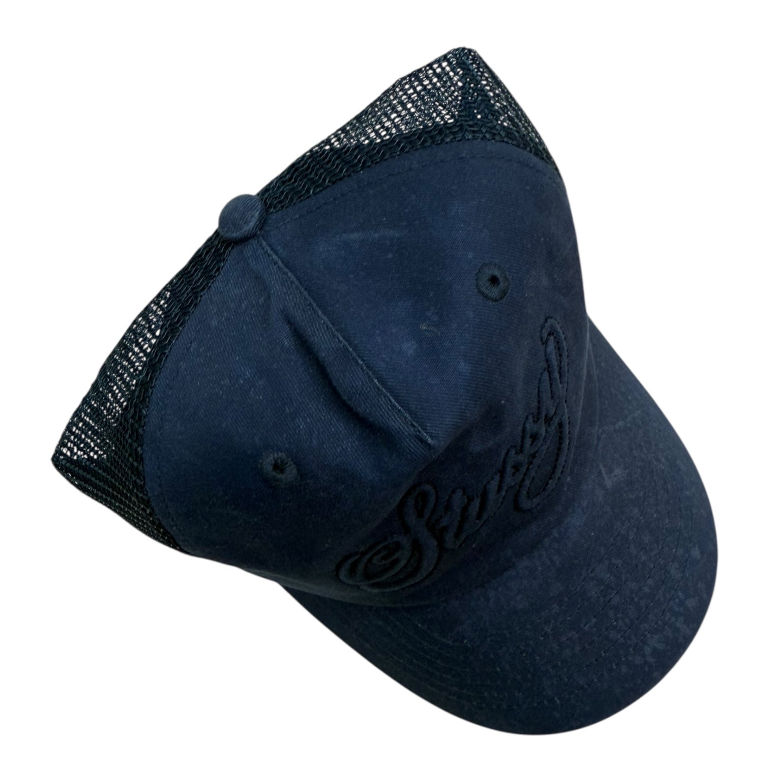 Stussy Cursive Stitch Trucker Hat Navy