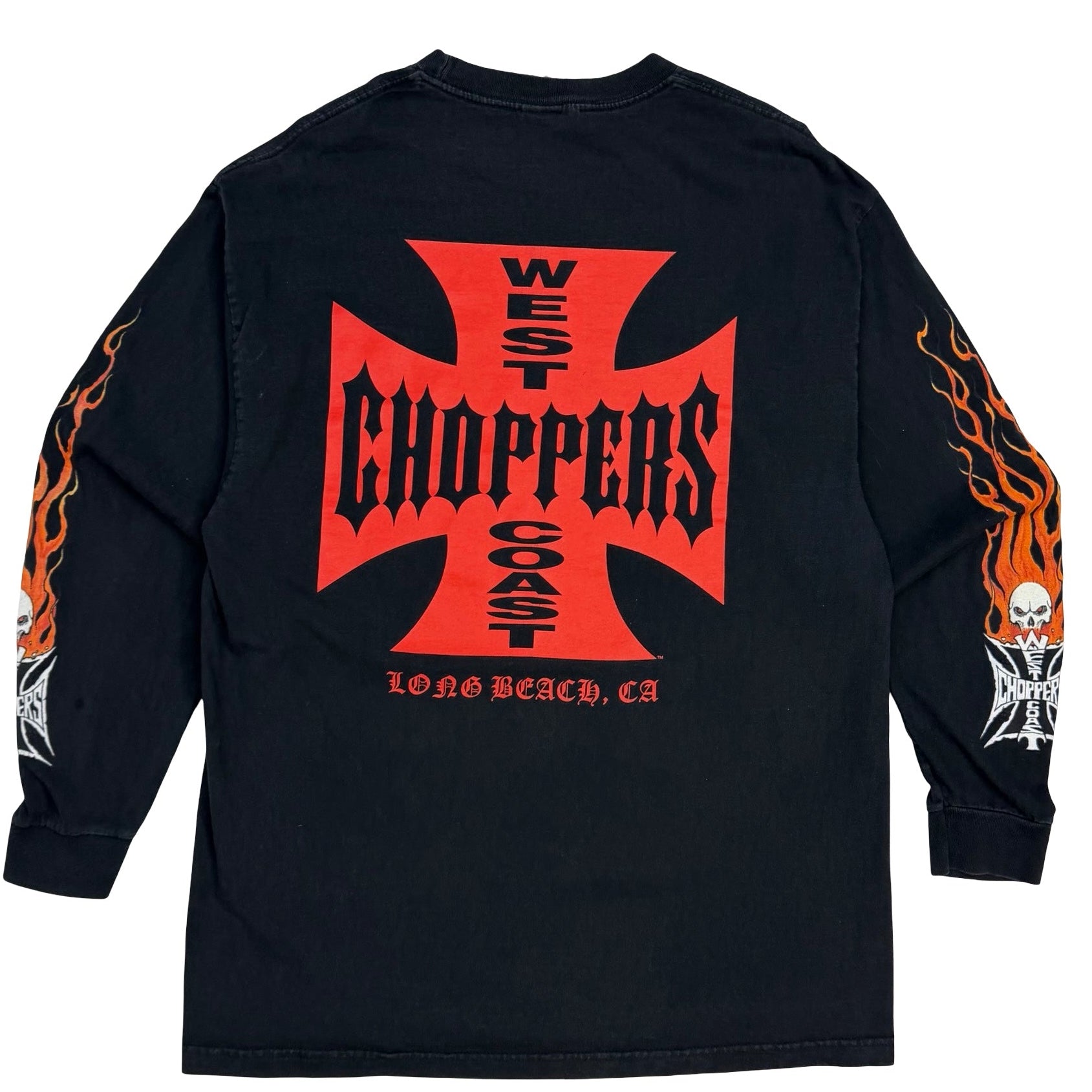 Vintage West Coast Choppers Long Beach Flame Longsleeve Black