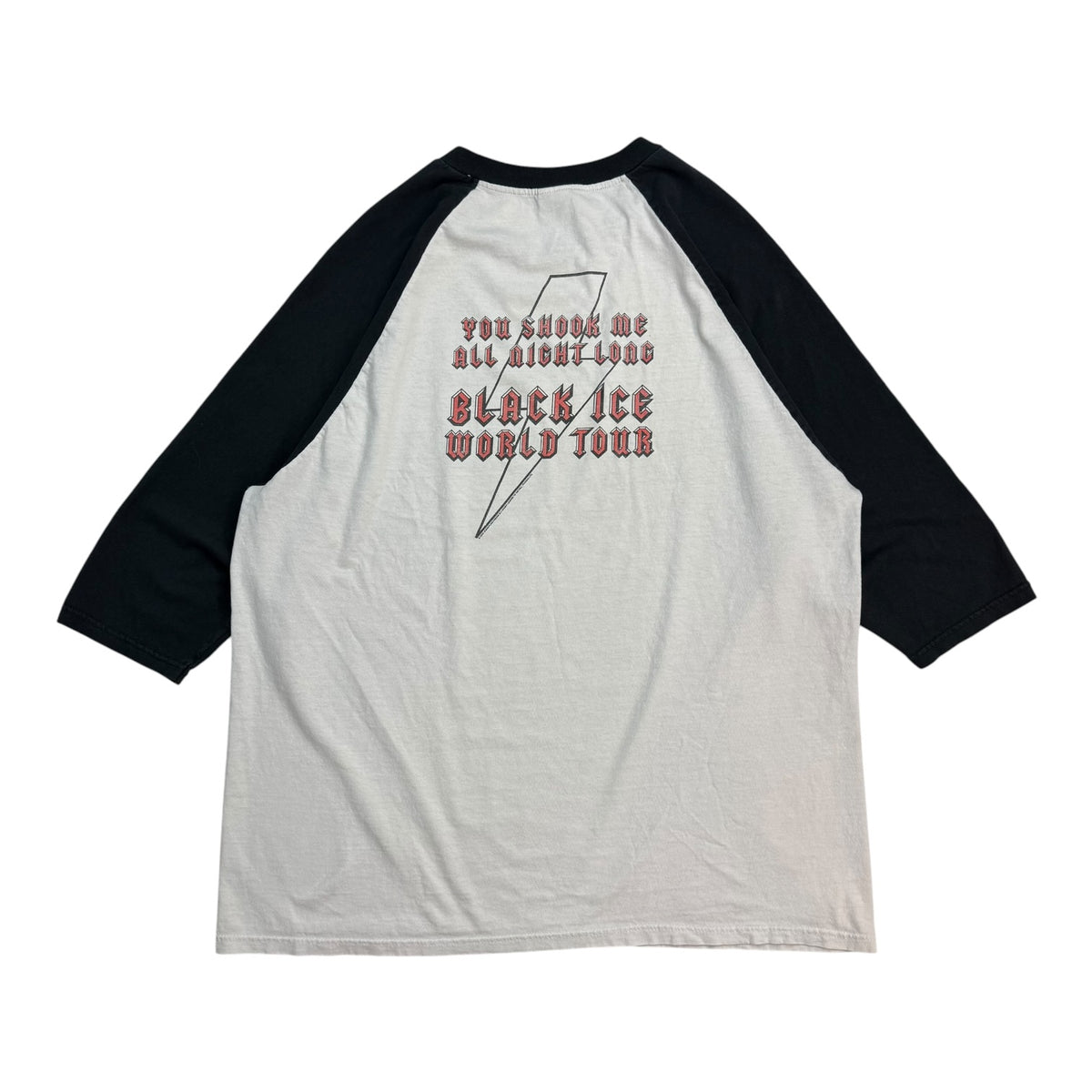 2008 AC/DC Hells Bells Raglan Tee White/Black
