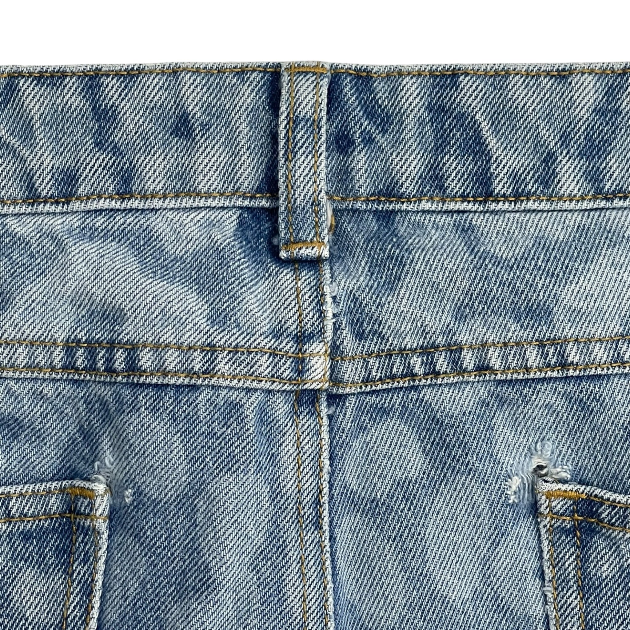 OVO Leopard Print Denim Jeans Light Indigo