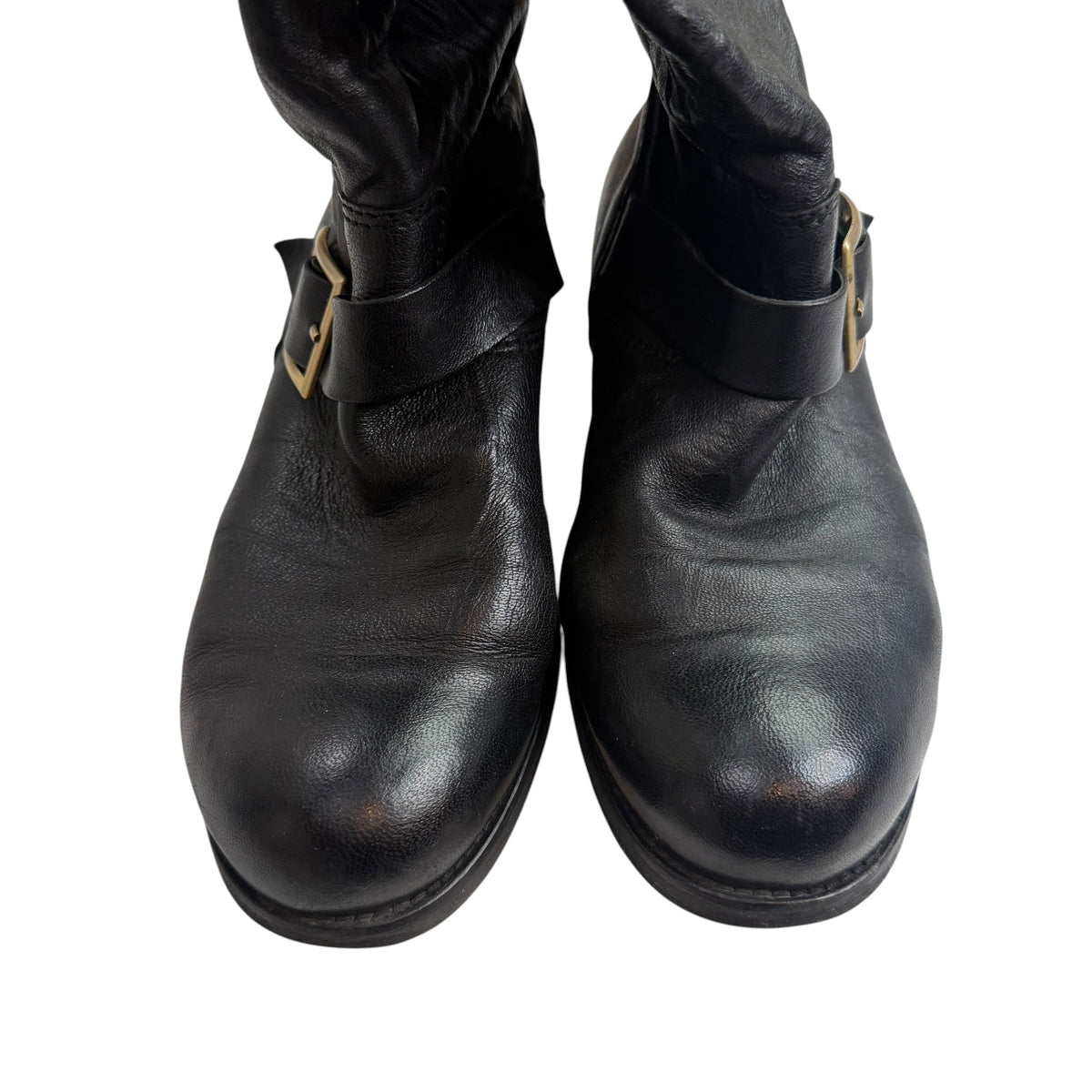 (W) Jimmy Choo Biker Mid Leather Ankle Boot Black (Used)