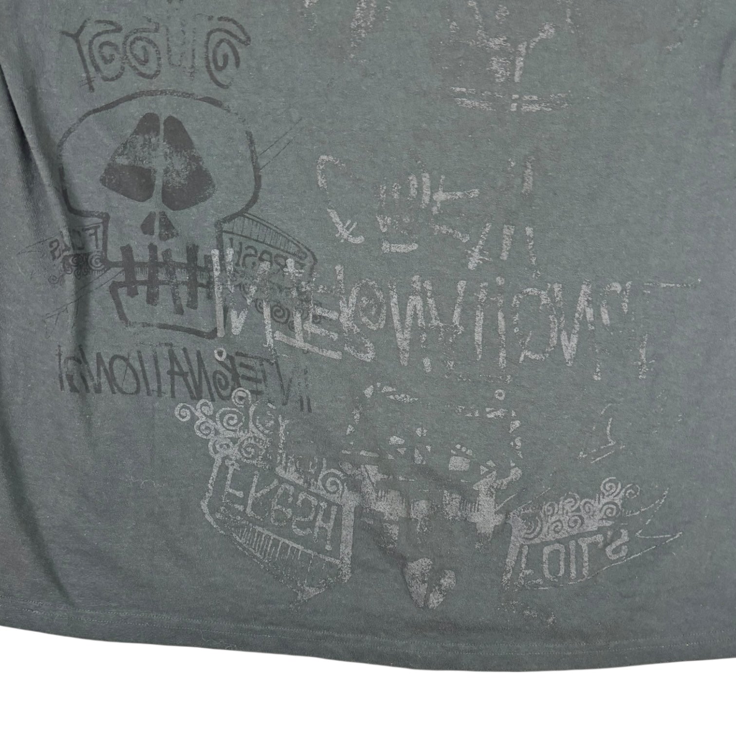 Stussy Skulls Pigment Dyed T-Shirt Grey