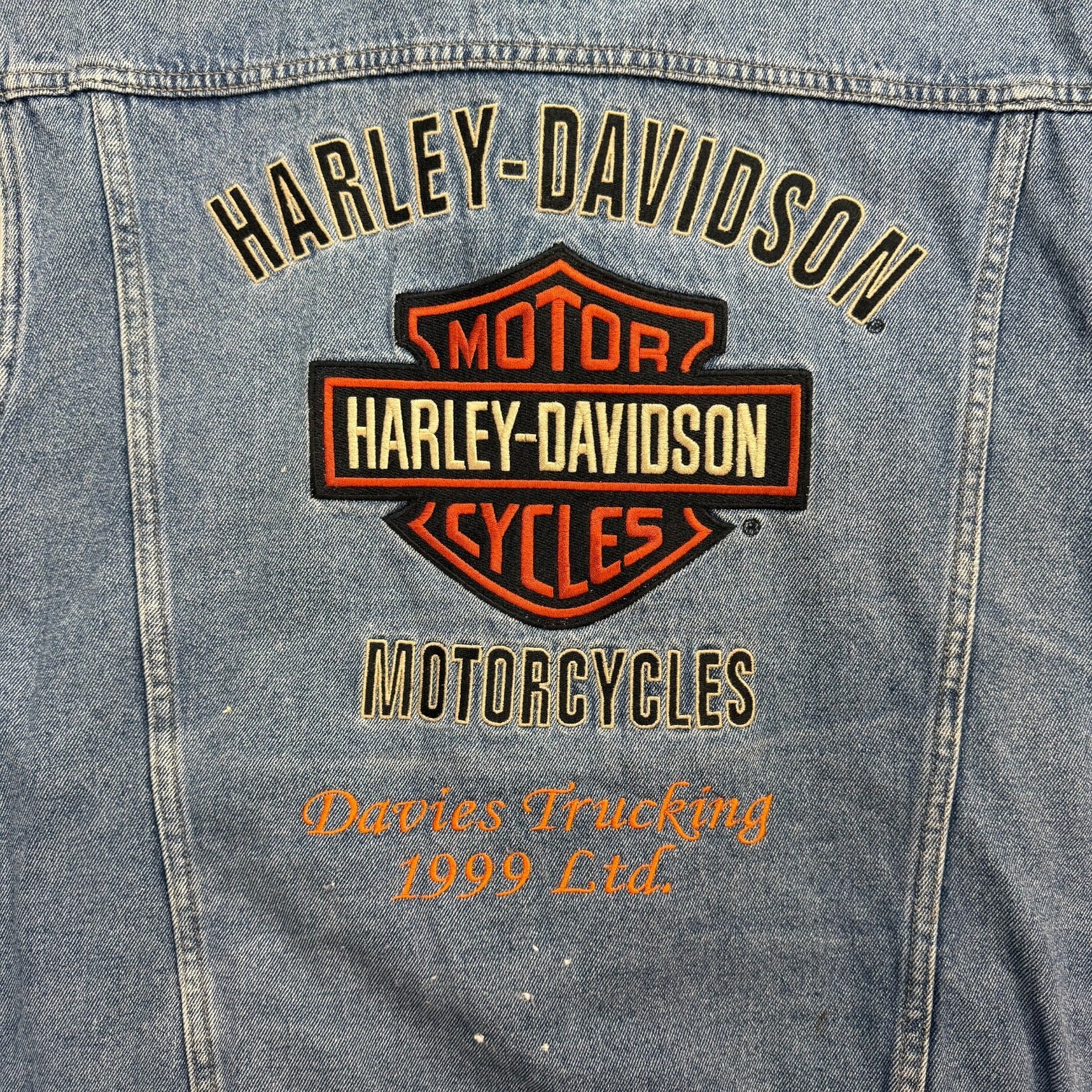 Vintage Harley Davidson Denim Biker Vest