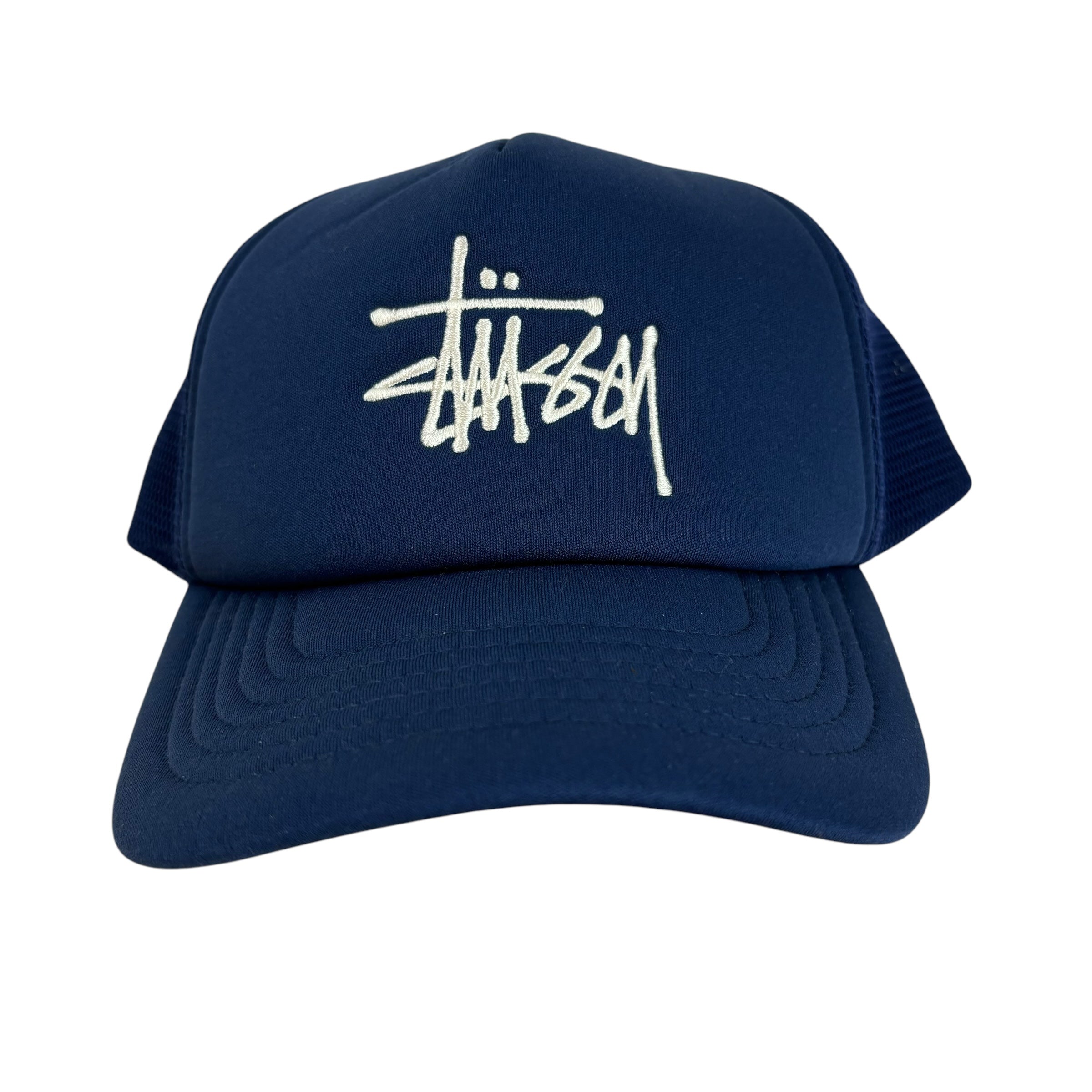 Stussy Big Basic Trucker SnapBack Hat Deep Blue