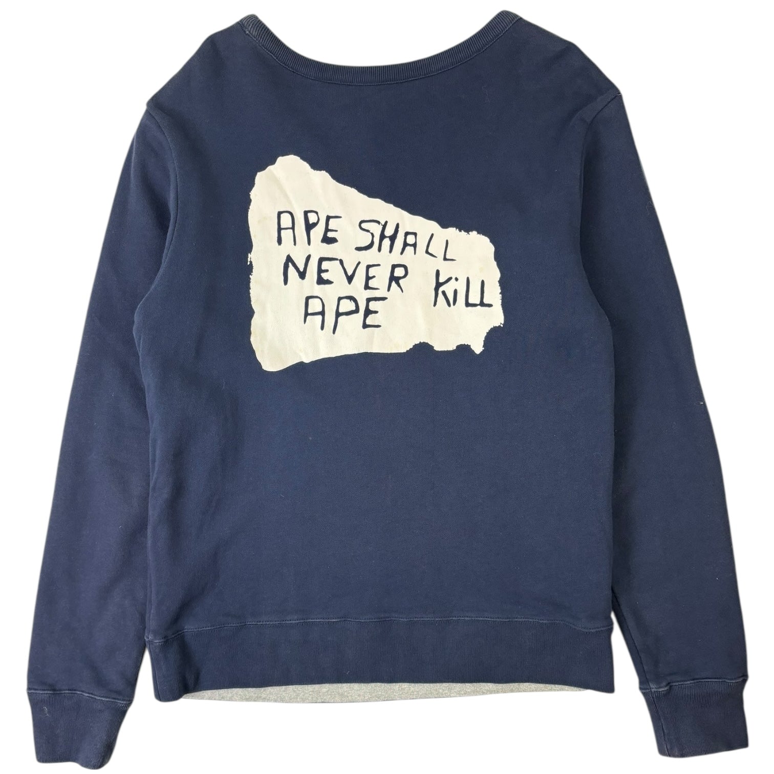 BAPE SS14 4-Way College Crewneck Grey/Navy