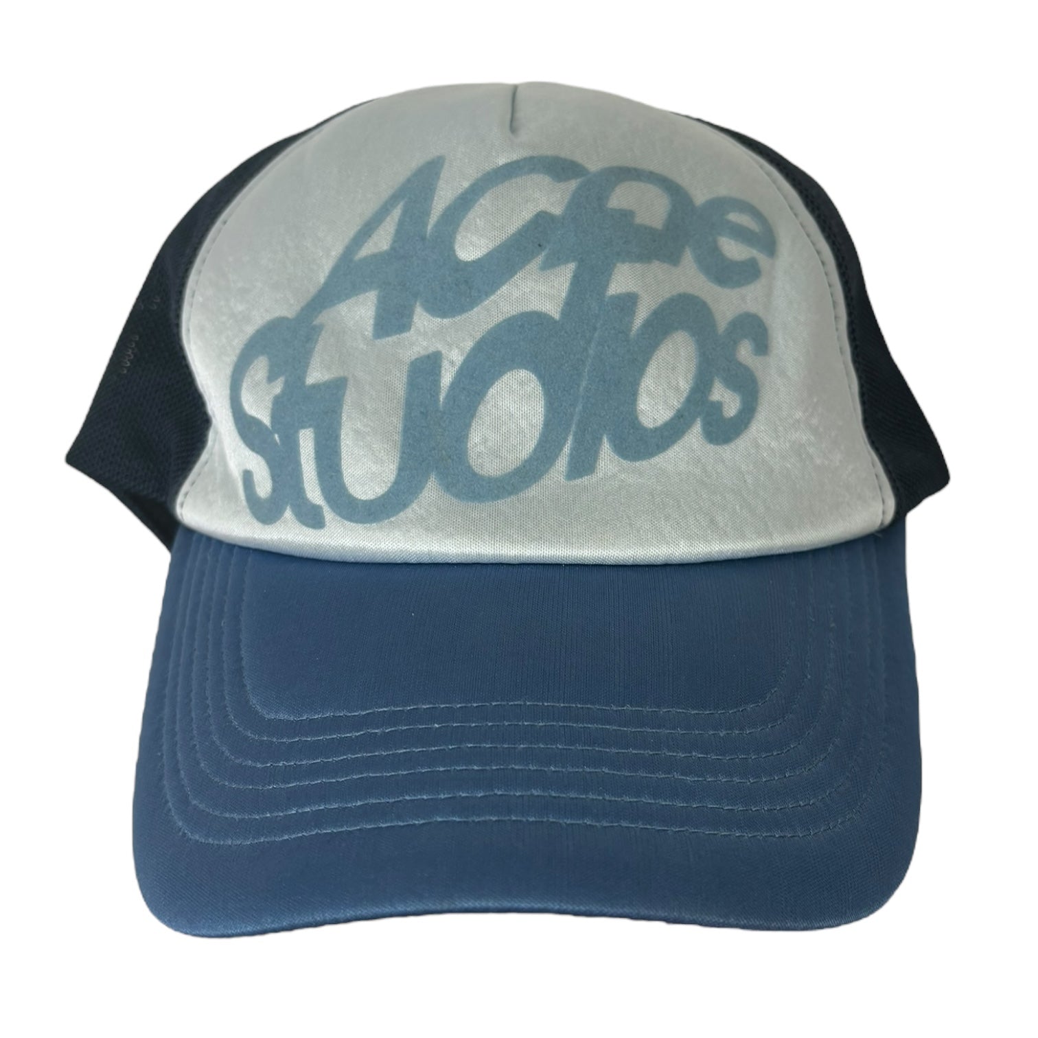 Acne Studios Monochrome Satin Logo SnapBack Hat Blue