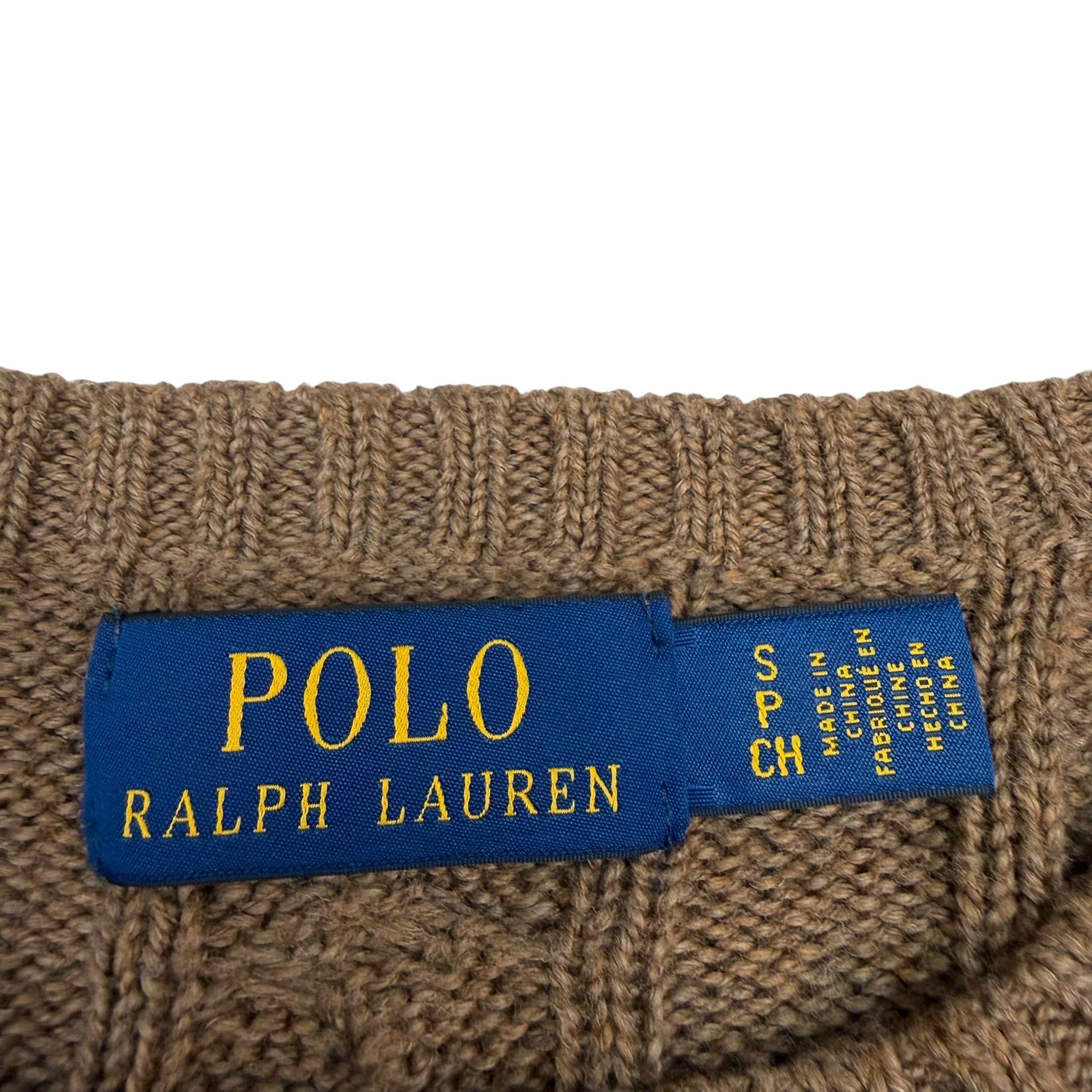 Vintage Polo Ralph Lauren Cable Knit Sweater Brown