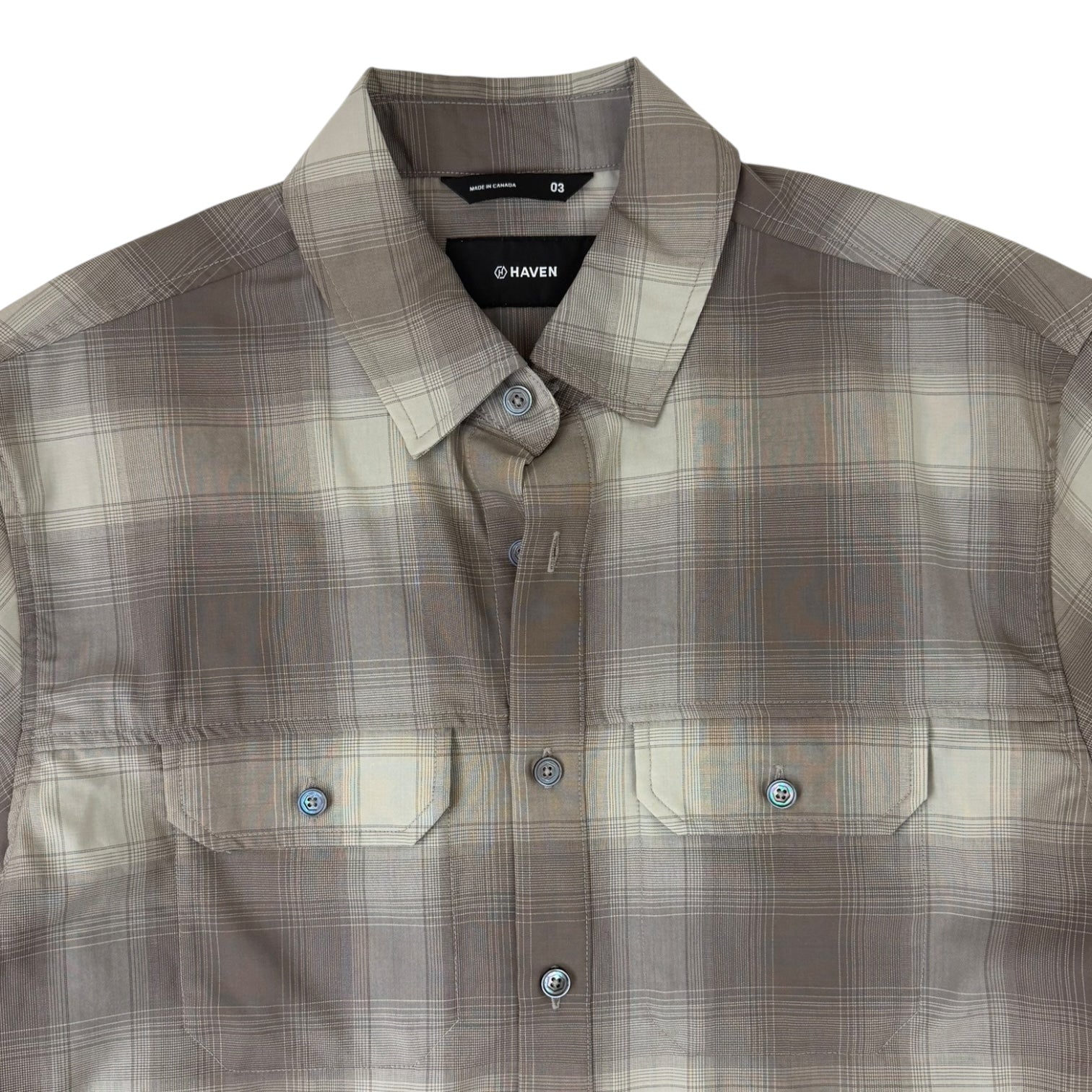 HAVEN Travail Button Up Long Sleeve Shirt Beige