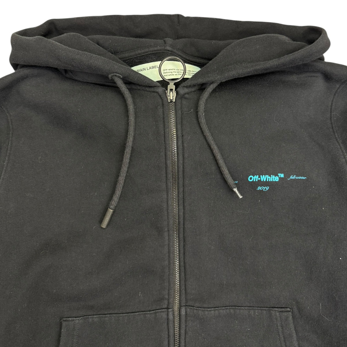 Off-White Diag Gradient Arrows Zip Up Hoodie Black